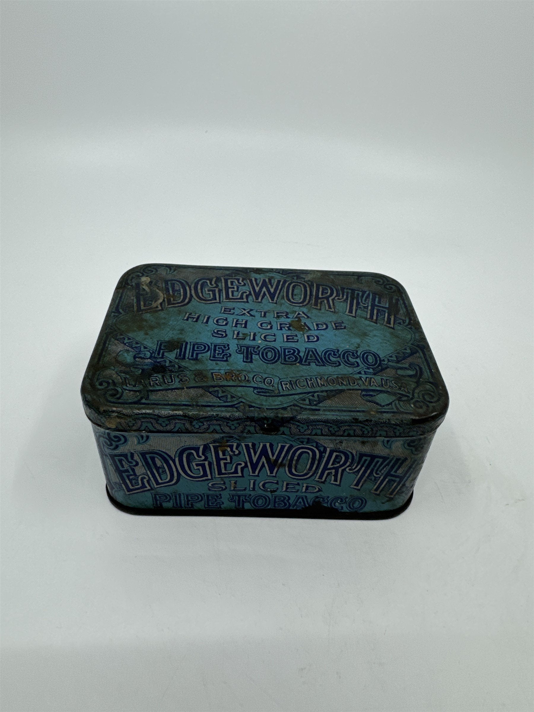 Vintage Edgeworth Sliced Pipe Tobacco Larus & Bro Co Richmond VA #48 Empty Tin