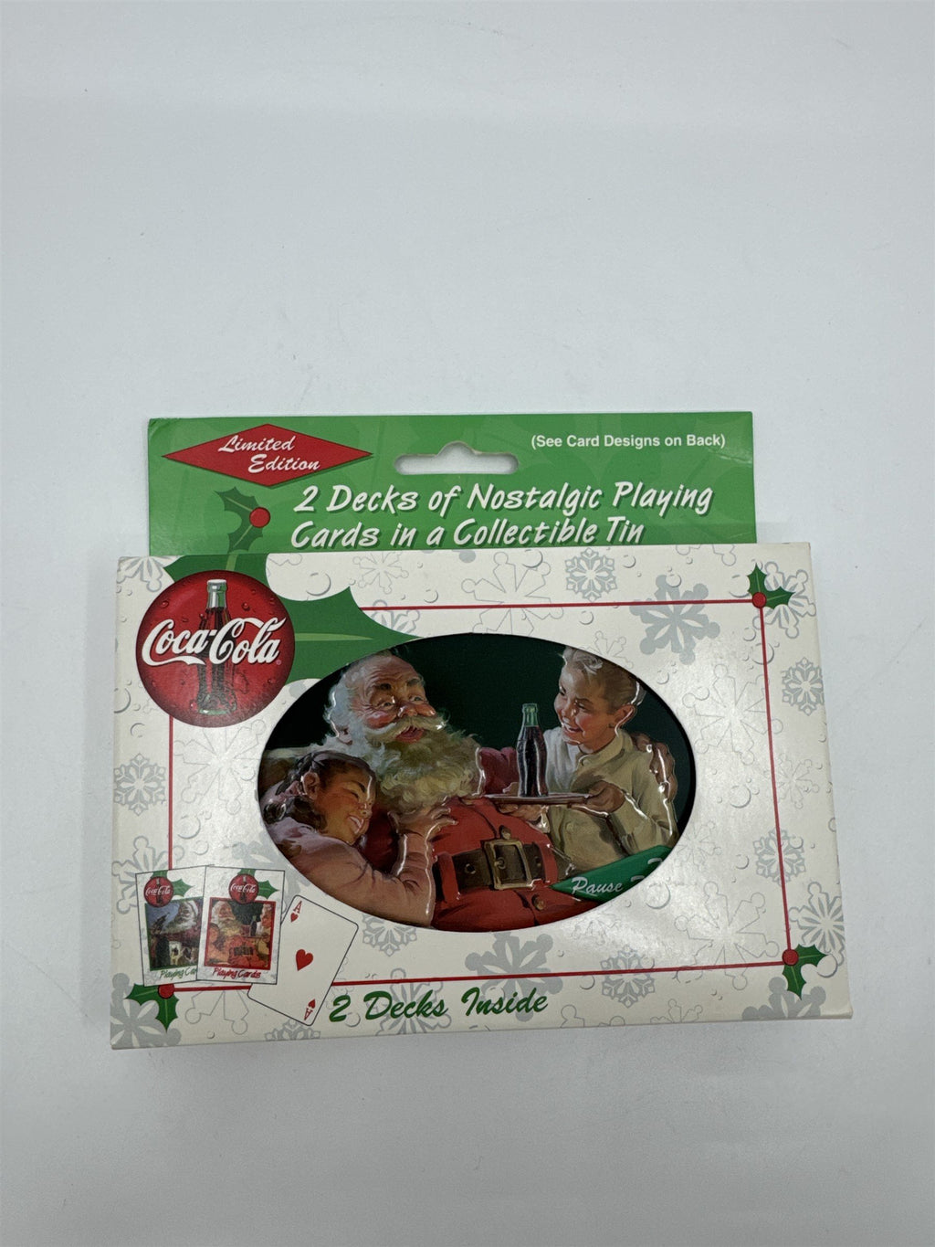 Bicycle 1999 Coca-Cola Santa Claus Playing Cards 2 Decks in Collectible Tin NOS
