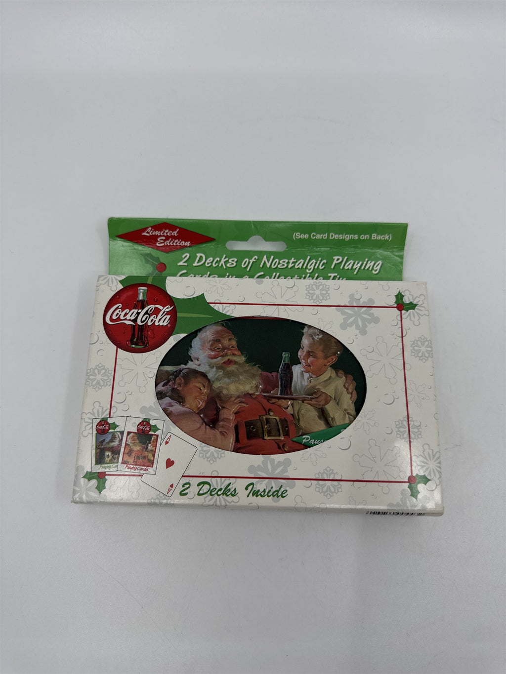 Bicycle 1999 Coca-Cola Santa Claus Playing Cards 2 Decks in Collectible Tin NOS