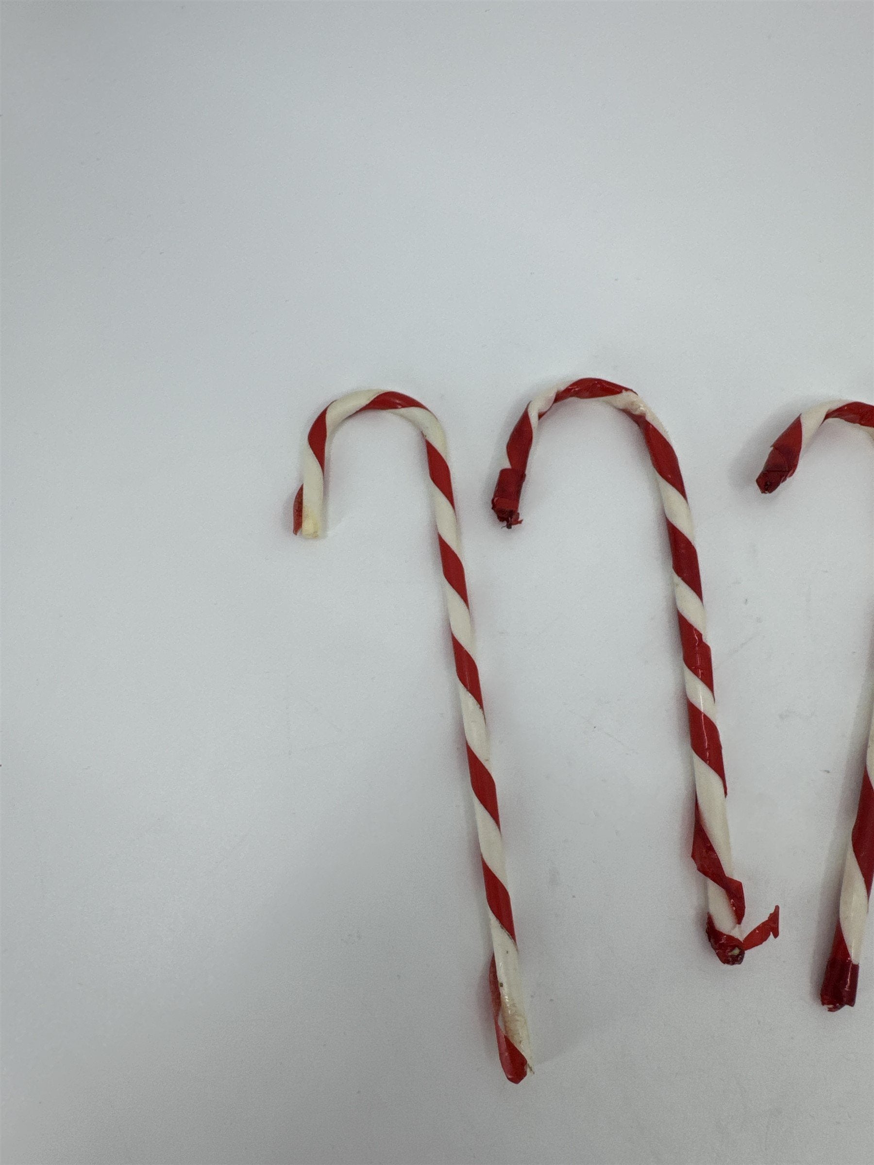 Set of 6 Vintage Cellophane Candy Canes Christmas Tree Ornaments Holiday Decor