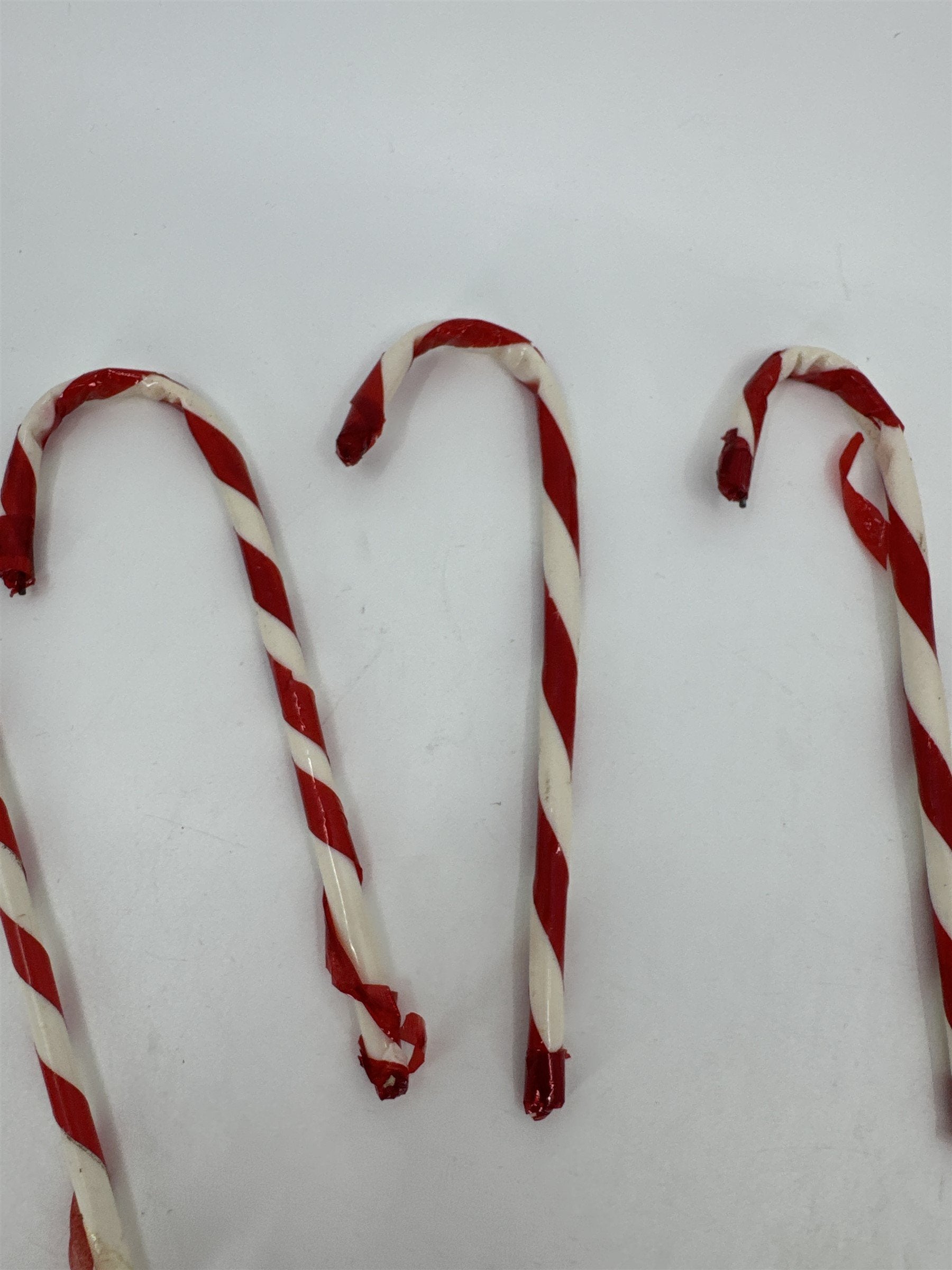Set of 6 Vintage Cellophane Candy Canes Christmas Tree Ornaments Holiday Decor