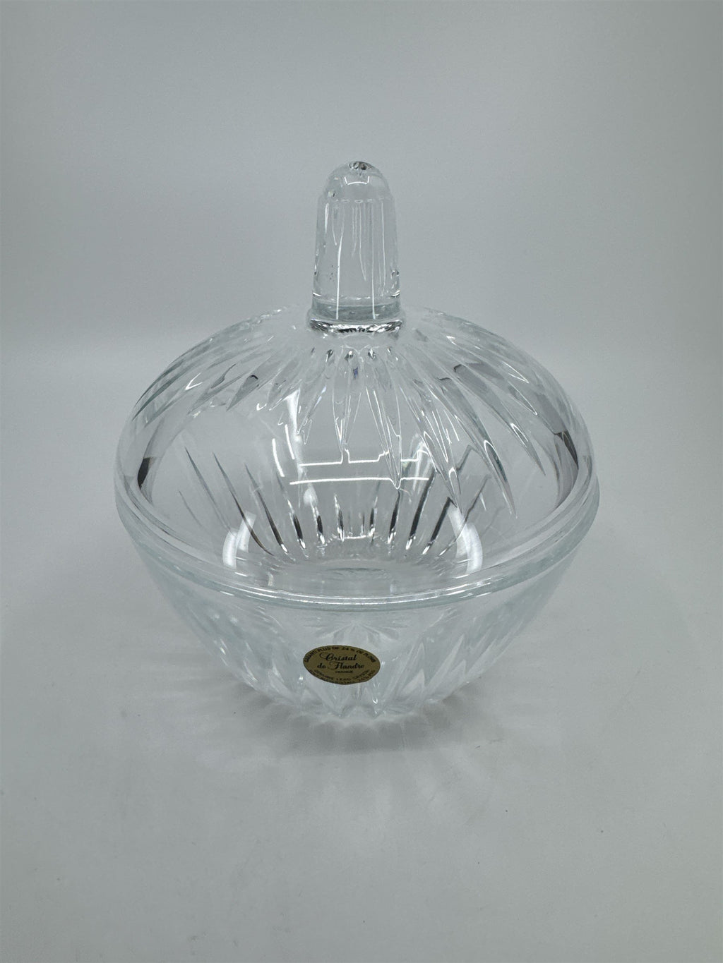 AUSTRIA Crystal de Flandre Bonbonniere Covered Candy Dish Made in France