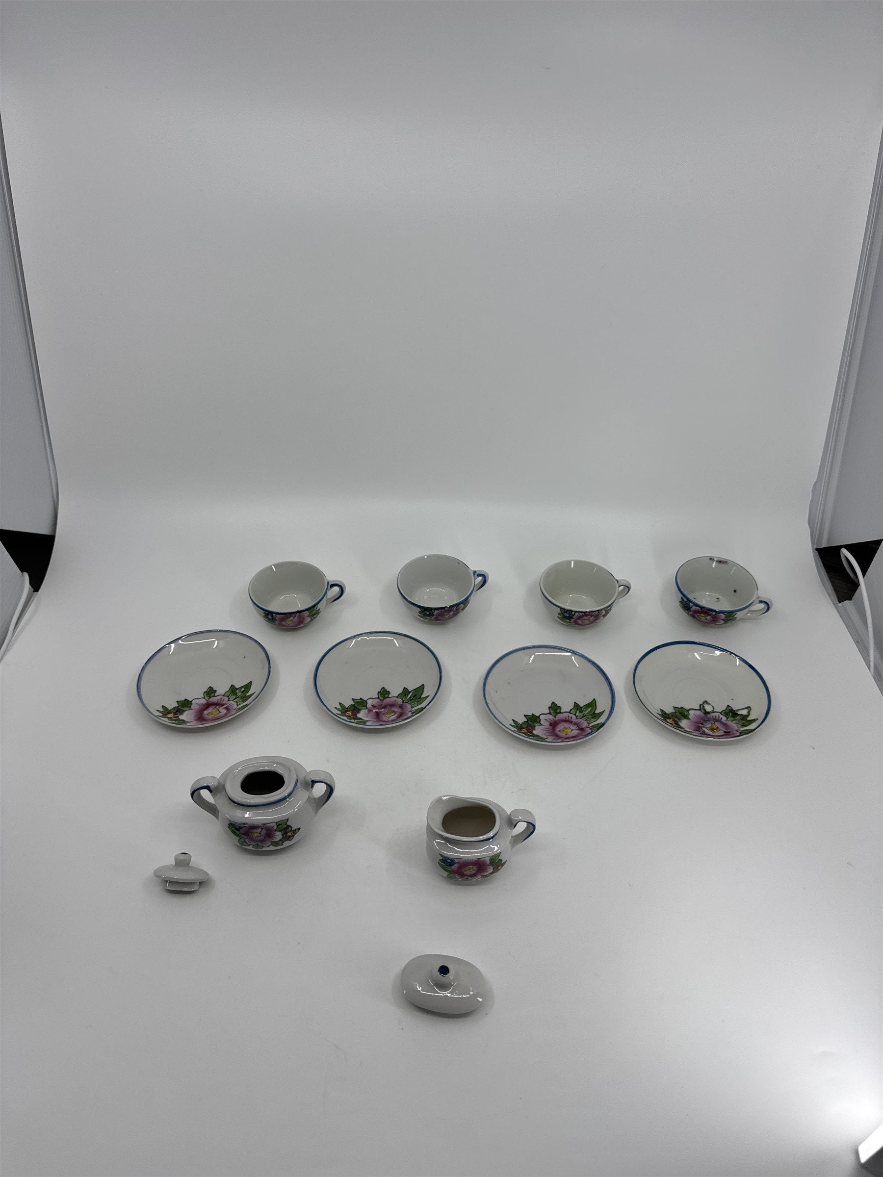 Vintage Handmade JAPAN Hand Painted Children's Mini Tea Party 10pc Set