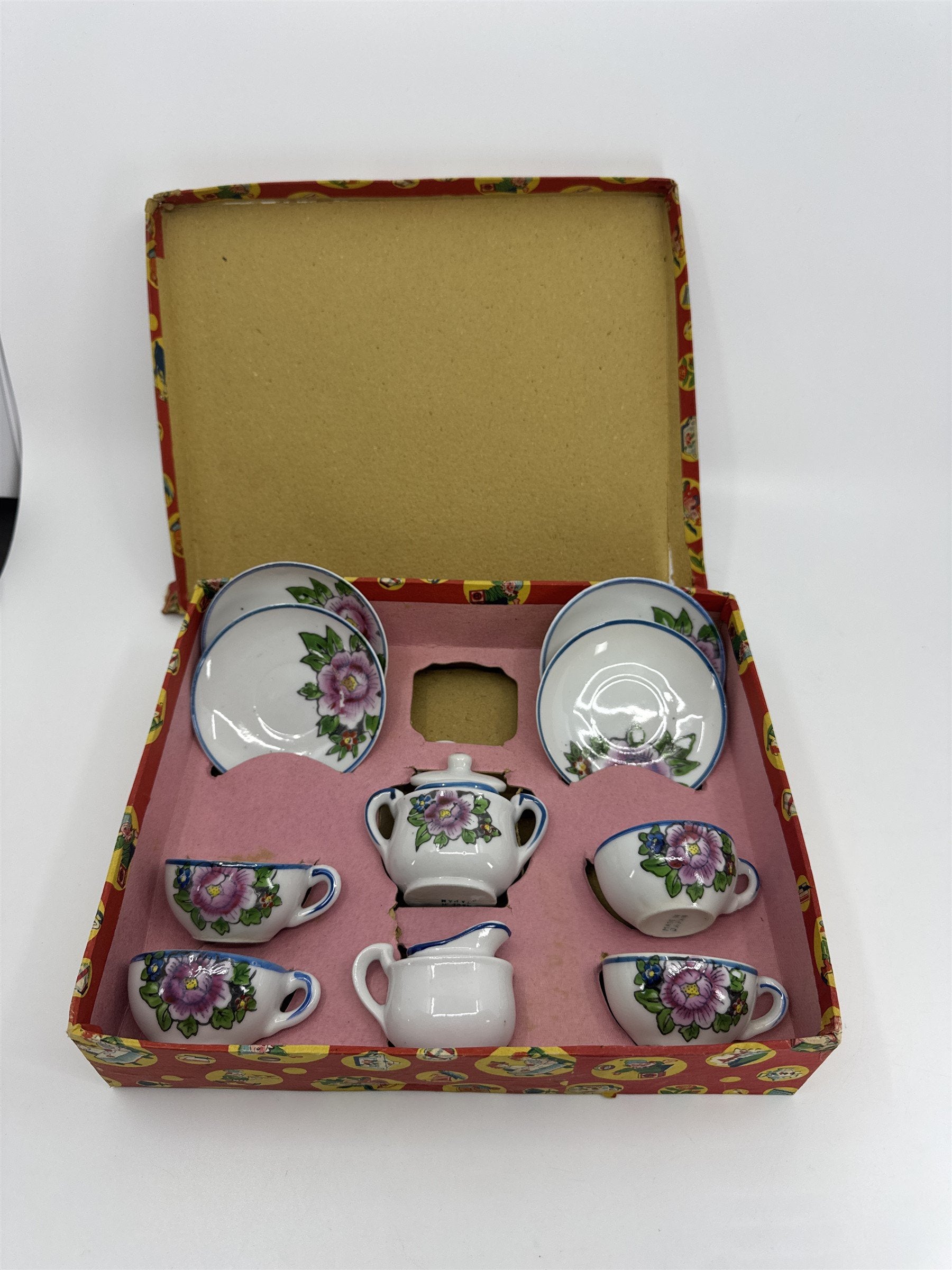 Vintage Handmade JAPAN Hand Painted Children's Mini Tea Party 10pc Set