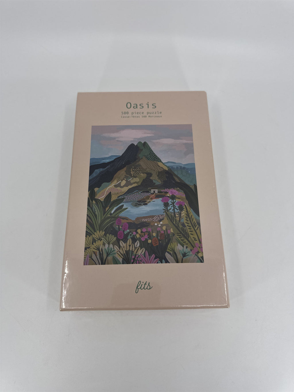 Fits Puzzle Oasis 500 Piece Puzzle Tropical Mountain Landscape Floral Scene