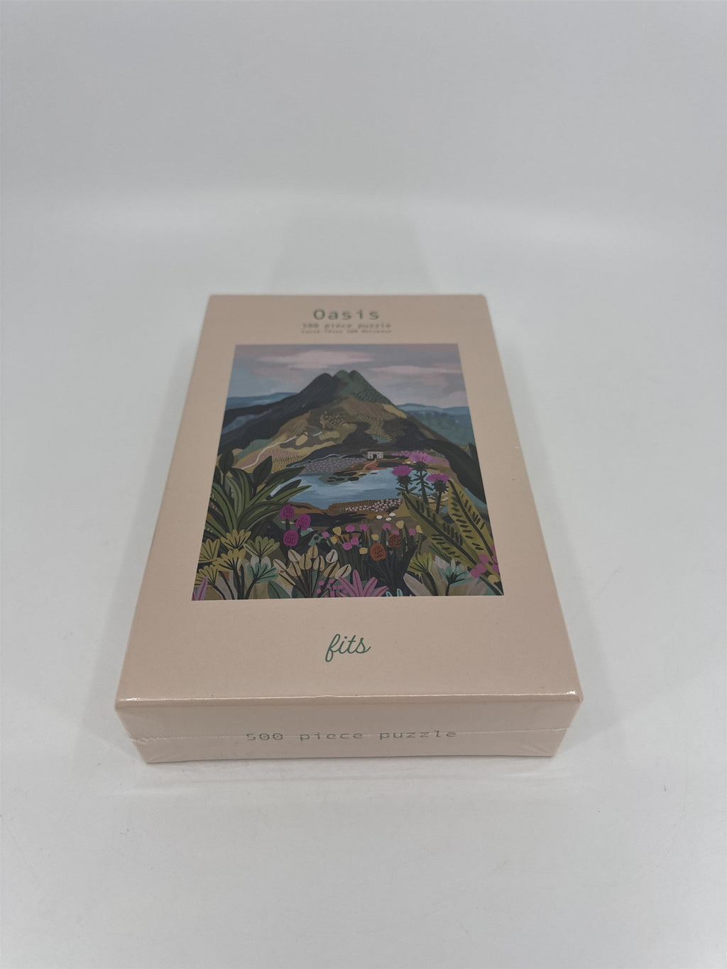 Fits Puzzle Oasis 500 Piece Puzzle Tropical Mountain Landscape Floral Scene