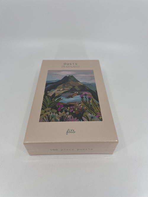 Fits Puzzle Oasis 500 Piece Puzzle Tropical Mountain Landscape Floral Scene