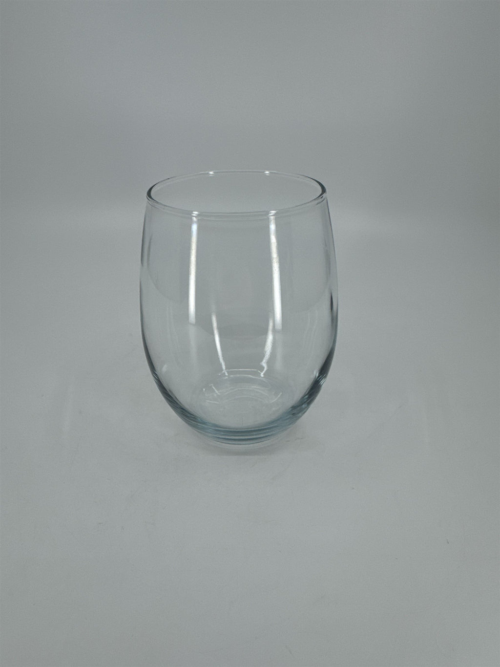 Aqua Blue Clear Stemless Wine Glass Barware Tumbler (Minor Chips/Scrapes)