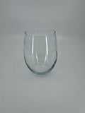 Aqua Blue Clear Stemless Wine Glass Barware Tumbler (Minor Chips/Scrapes)