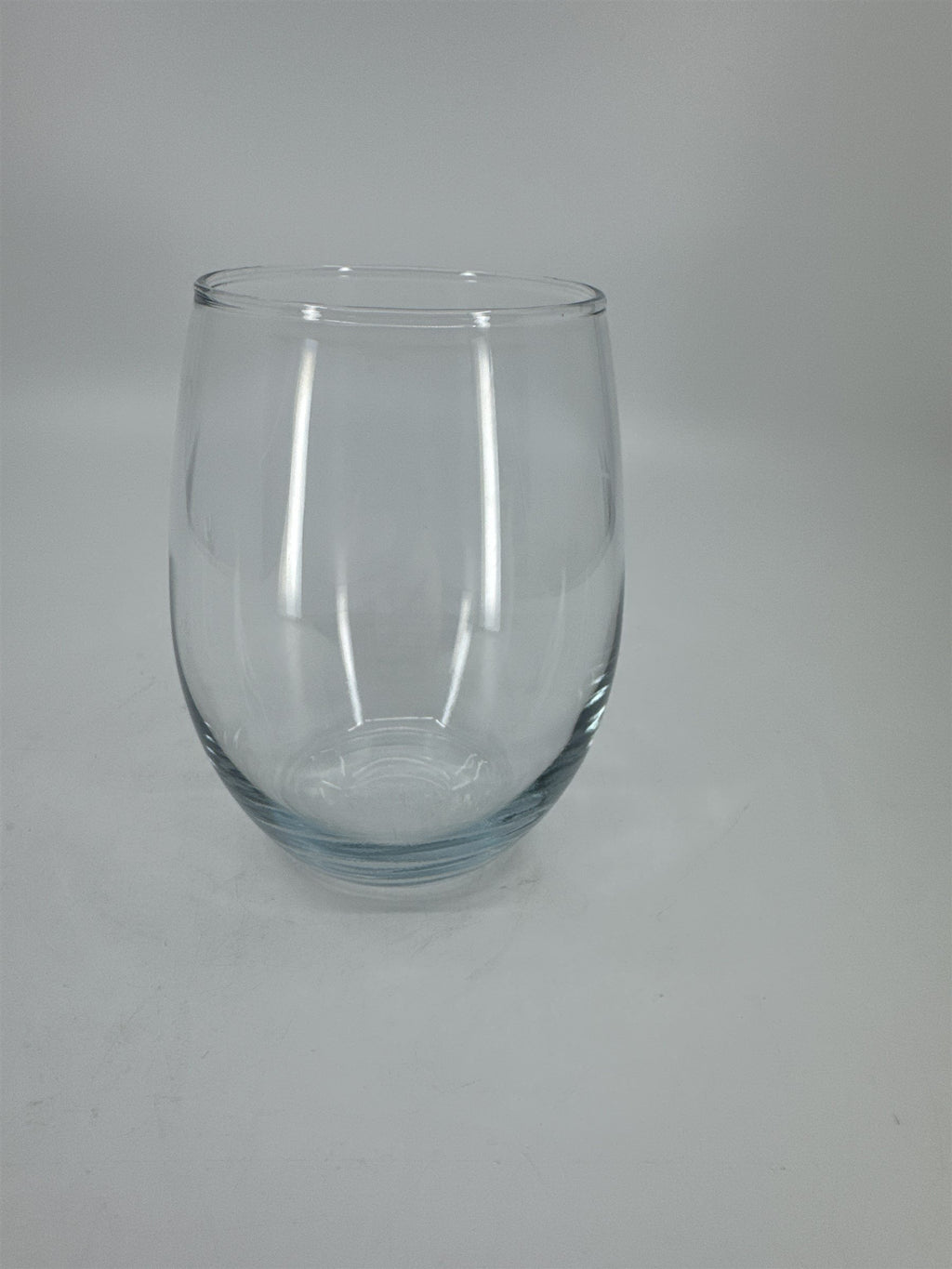 Aqua Blue Clear Stemless Wine Glass Barware Tumbler (Minor Chips/Scrapes)