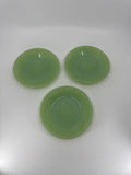 Vtg MCM Set of 3 Jadeite Jan Ray Fire King Glass Saucer Plate 30s 40s