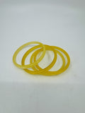 Vintage Set of 4 Celluloid/Resin 3" Bangle Bracelets Spacers Shiny Yellow