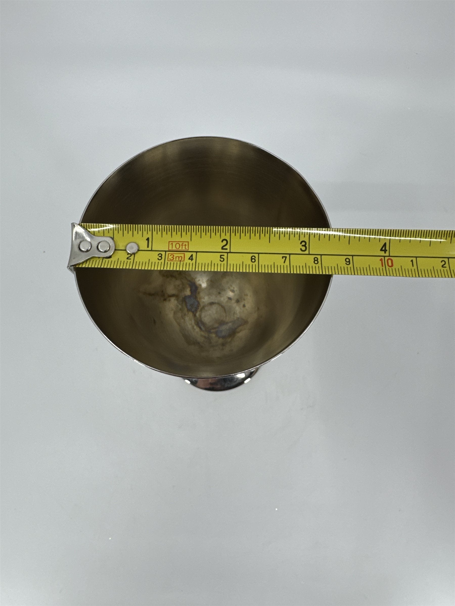 Vintage Silver-Toned Metal Wine Goblet Tulip Shape 6-1/2" Tall Offering Goblet