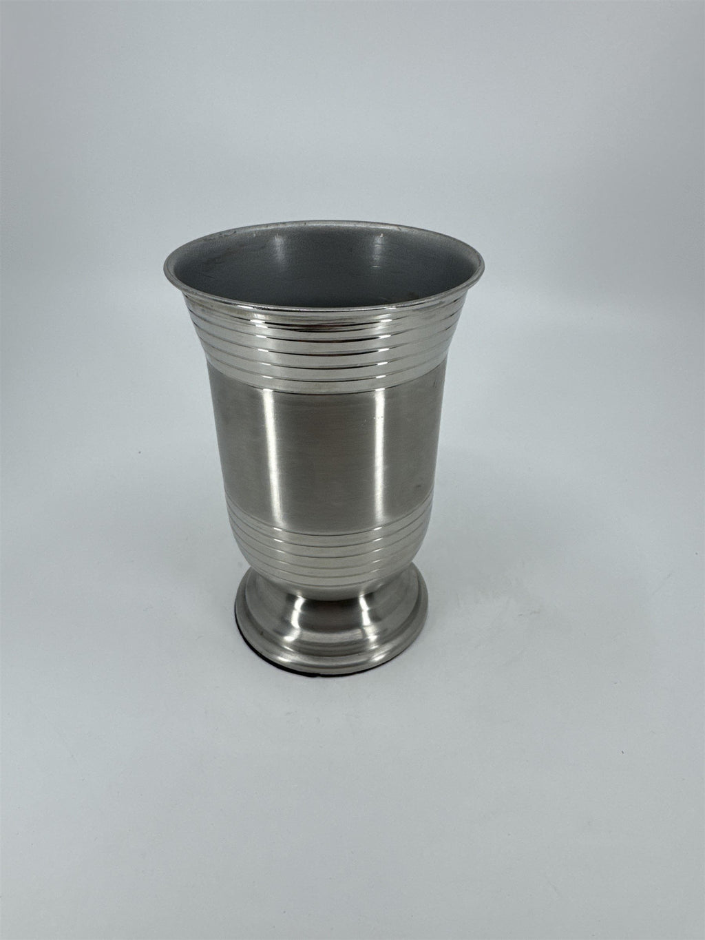 Vintage Silver-Toned Metal Pedestal Cup /w Felt Bottom 5-1/4" Tall