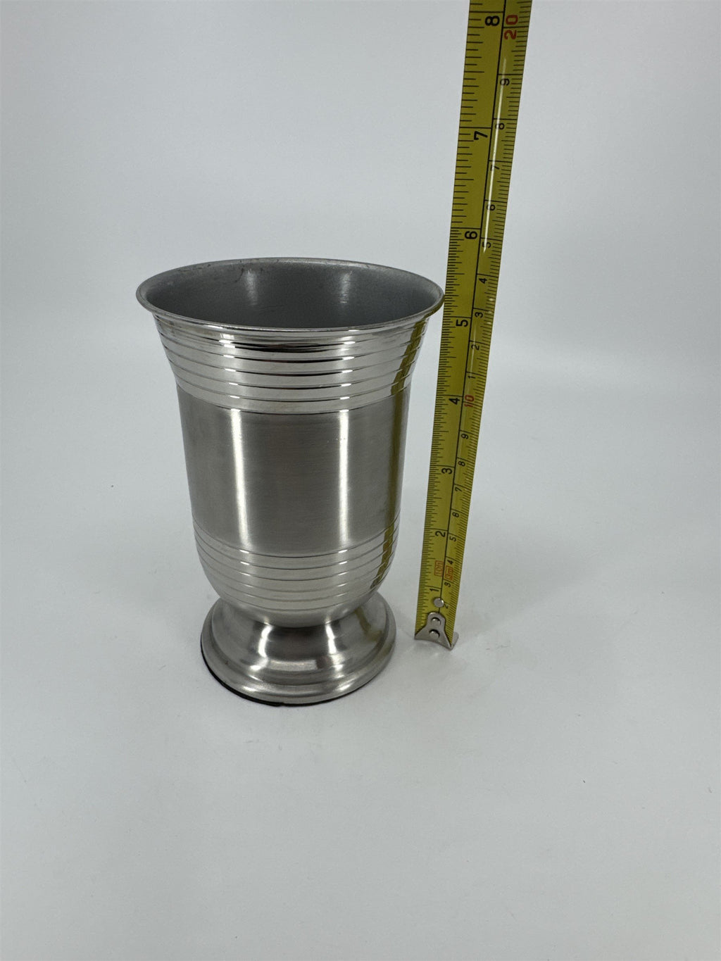 Vintage Silver-Toned Metal Pedestal Cup /w Felt Bottom 5-1/4" Tall