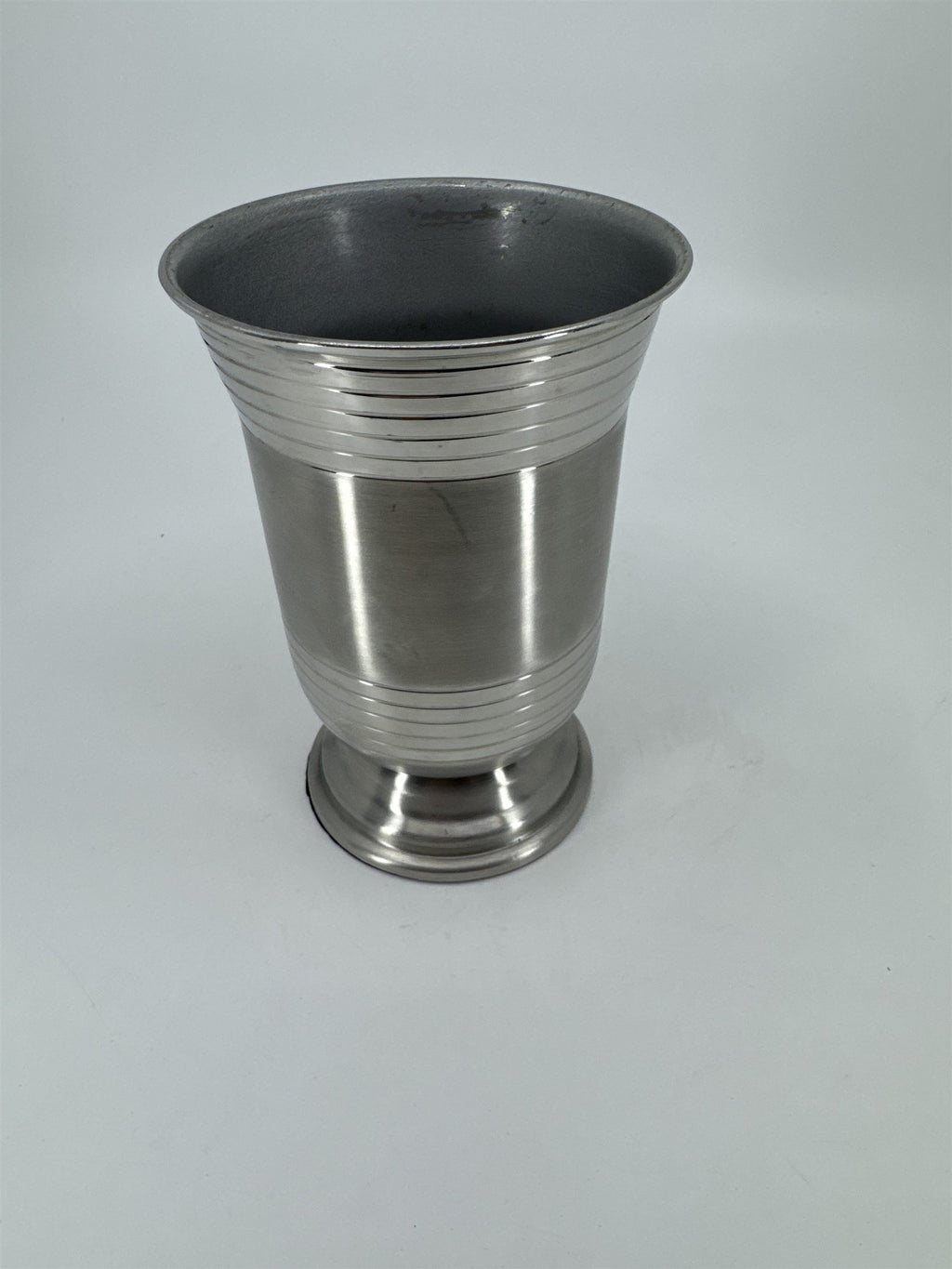 Vintage Silver-Toned Metal Pedestal Cup /w Felt Bottom 5-1/4" Tall
