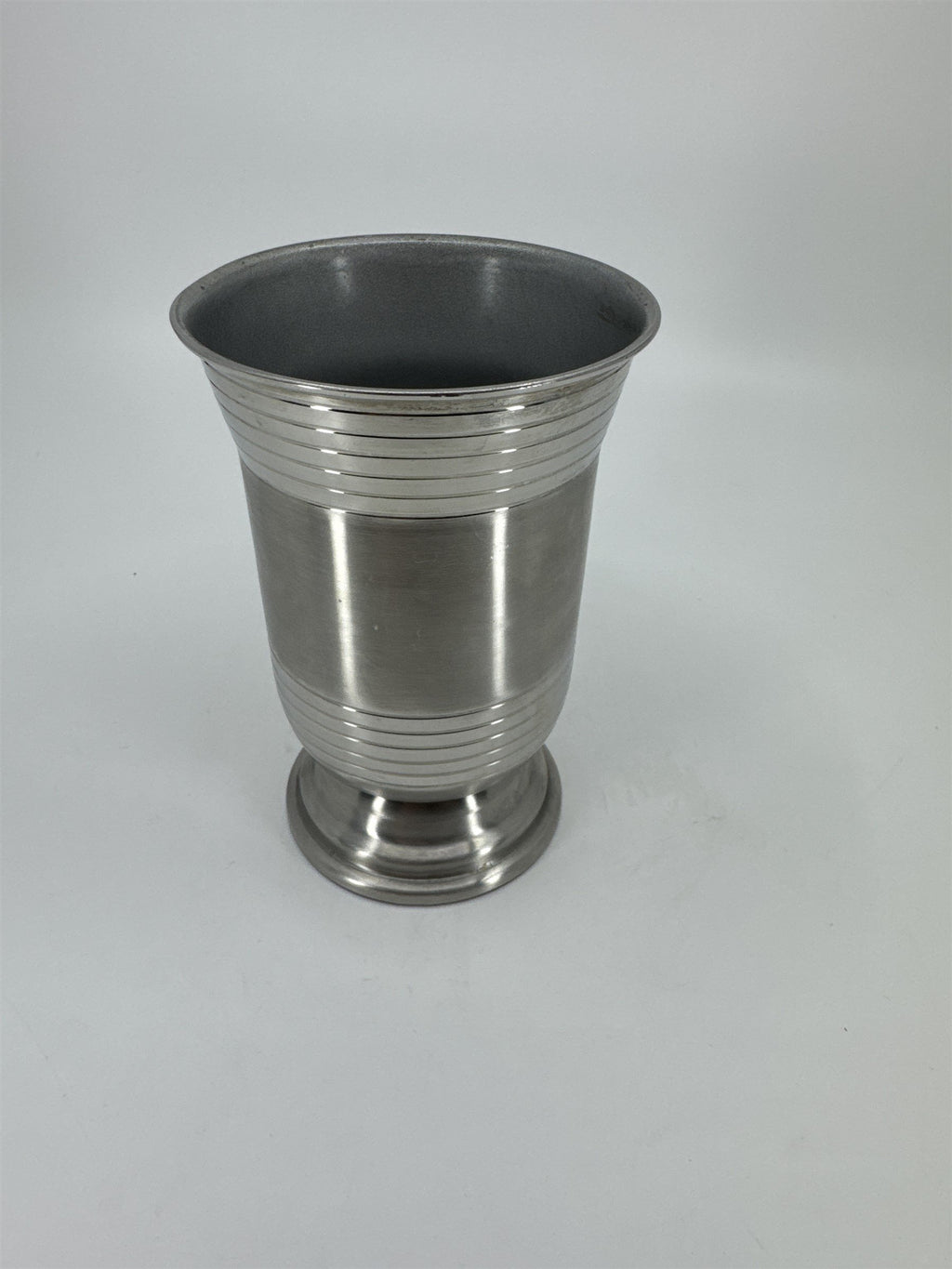 Vintage Silver-Toned Metal Pedestal Cup /w Felt Bottom 5-1/4" Tall