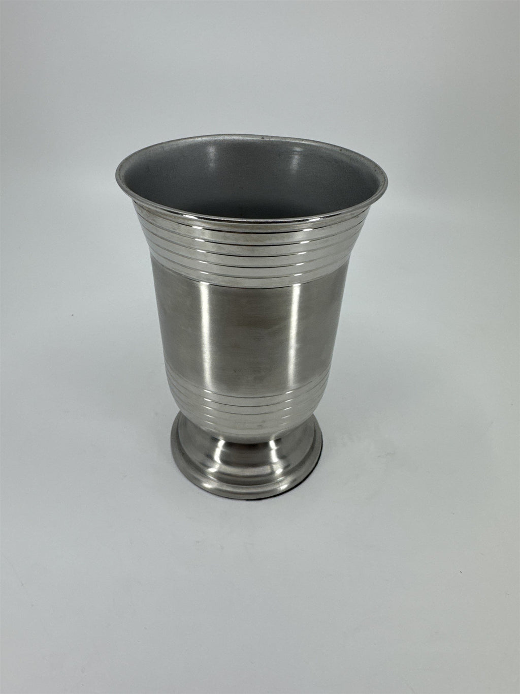 Vintage Silver-Toned Metal Pedestal Cup /w Felt Bottom 5-1/4" Tall