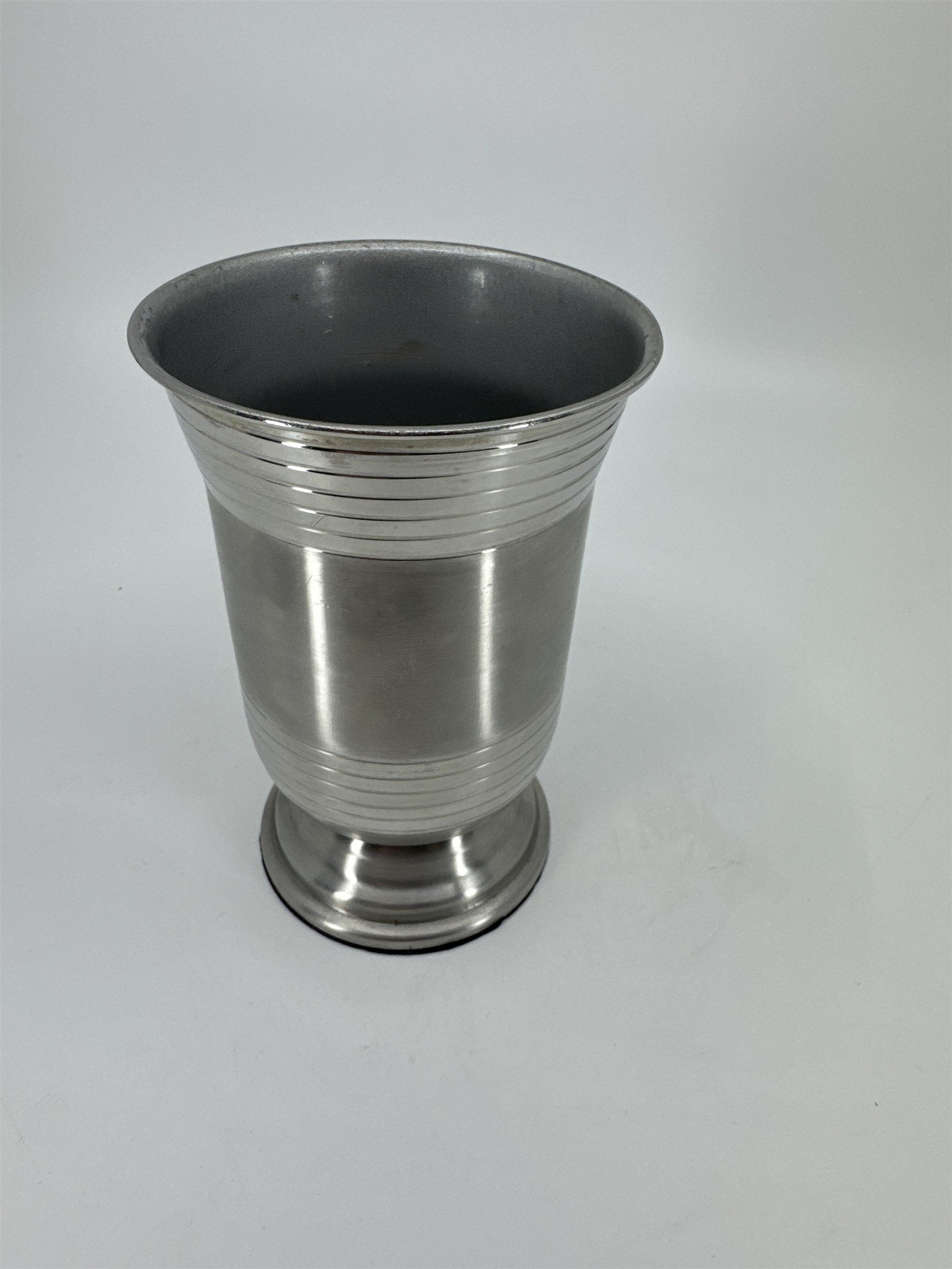 Vintage Silver-Toned Metal Pedestal Cup /w Felt Bottom 5-1/4" Tall
