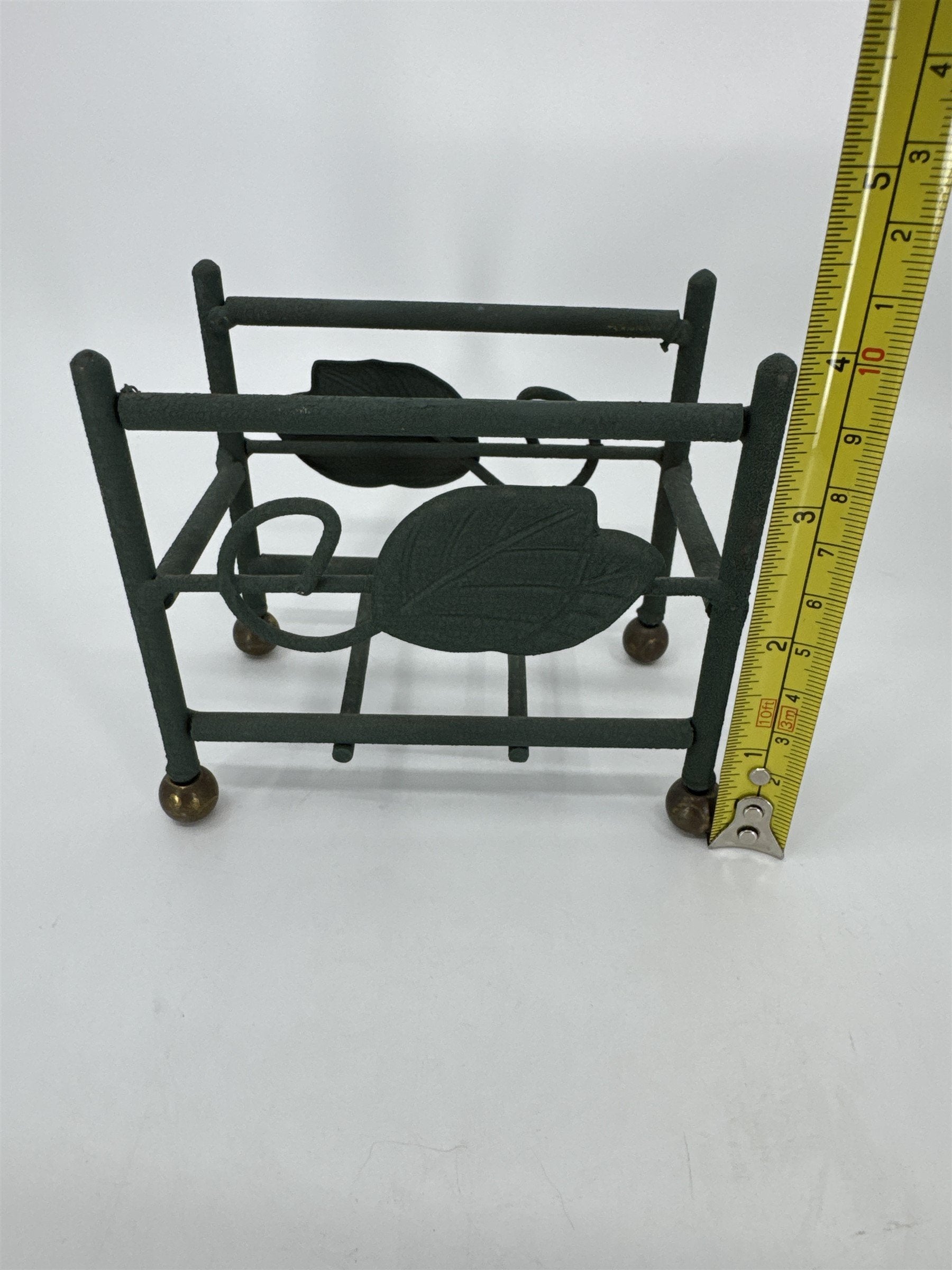 Vintage Metal Leaf Vine Pattern Handmade Coaster Holder / Card Holder