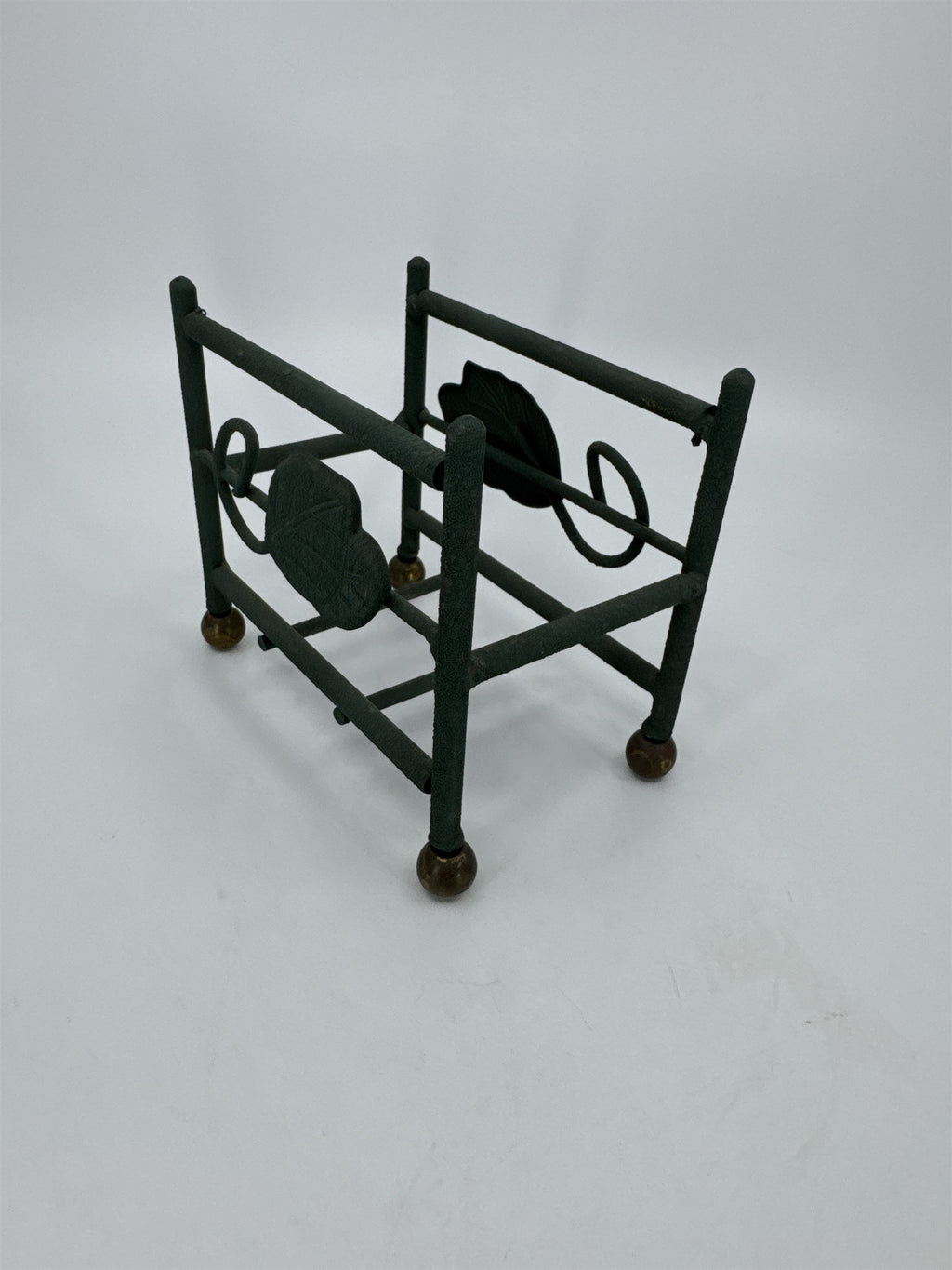 Vintage Metal Leaf Vine Pattern Handmade Coaster Holder / Card Holder