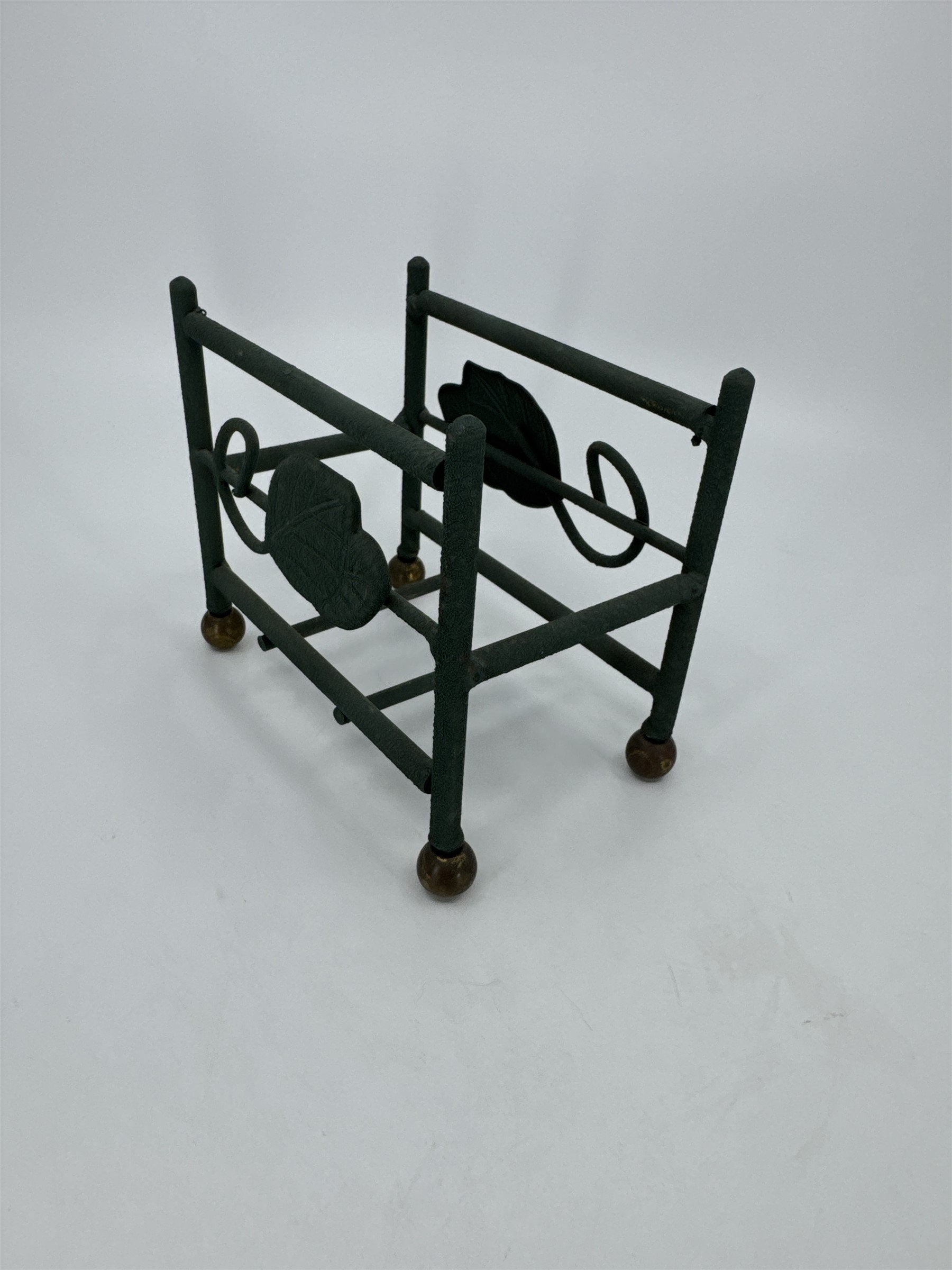Vintage Metal Leaf Vine Pattern Handmade Coaster Holder / Card Holder