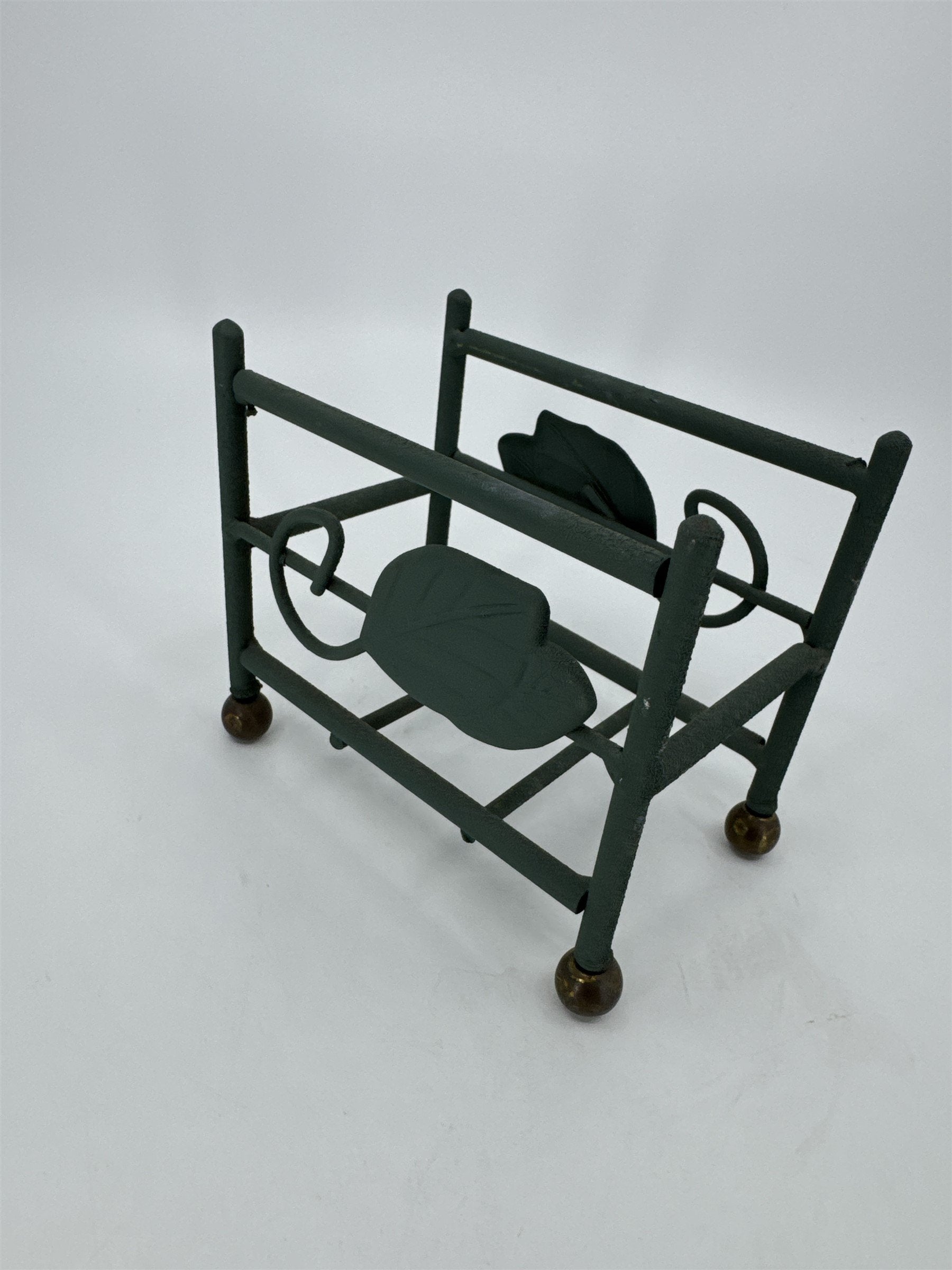 Vintage Metal Leaf Vine Pattern Handmade Coaster Holder / Card Holder