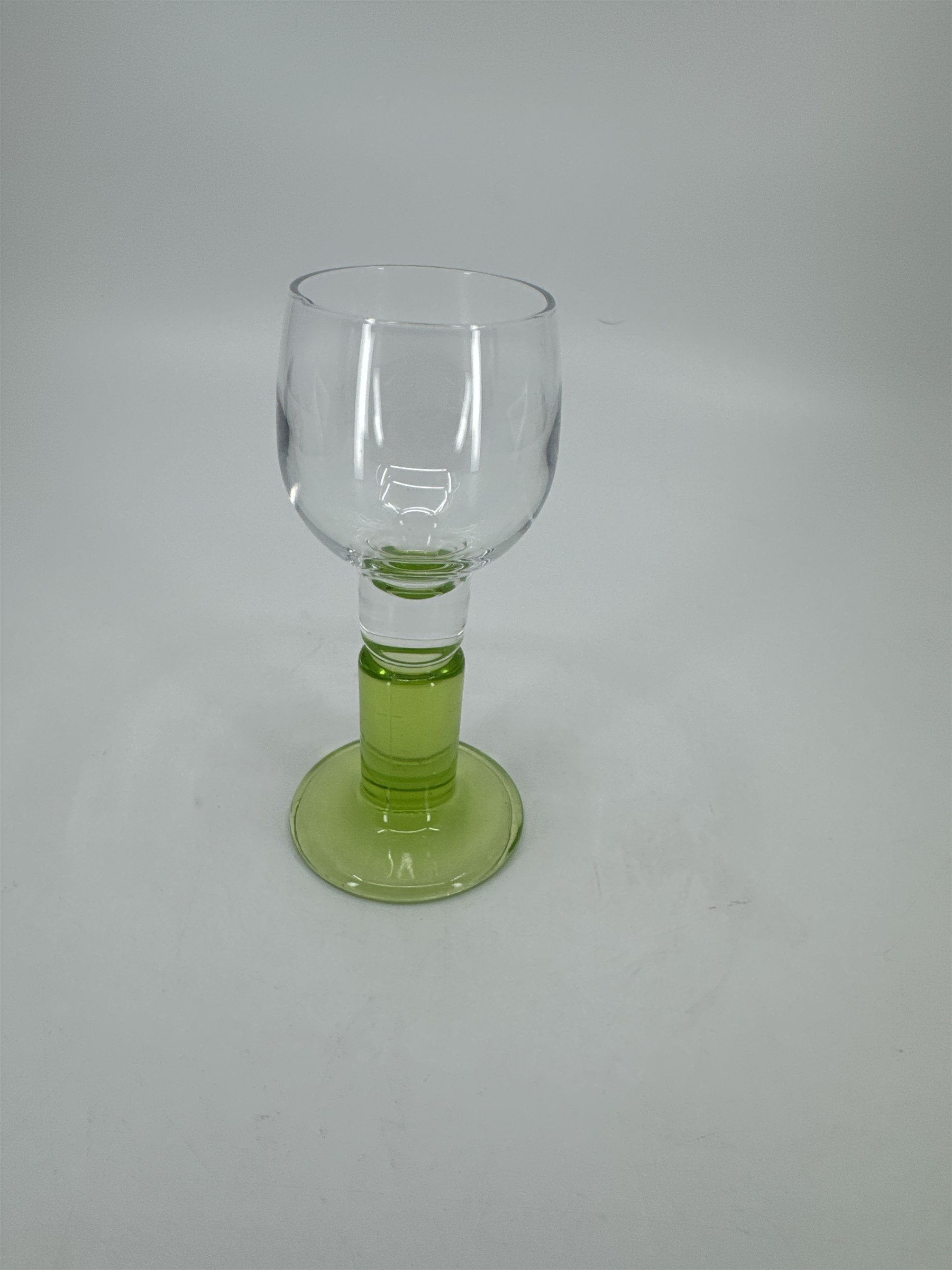Bormioli Rocco Italy Limoncino Cordial Liqueur 2oz Green Stem Glasses Barware
