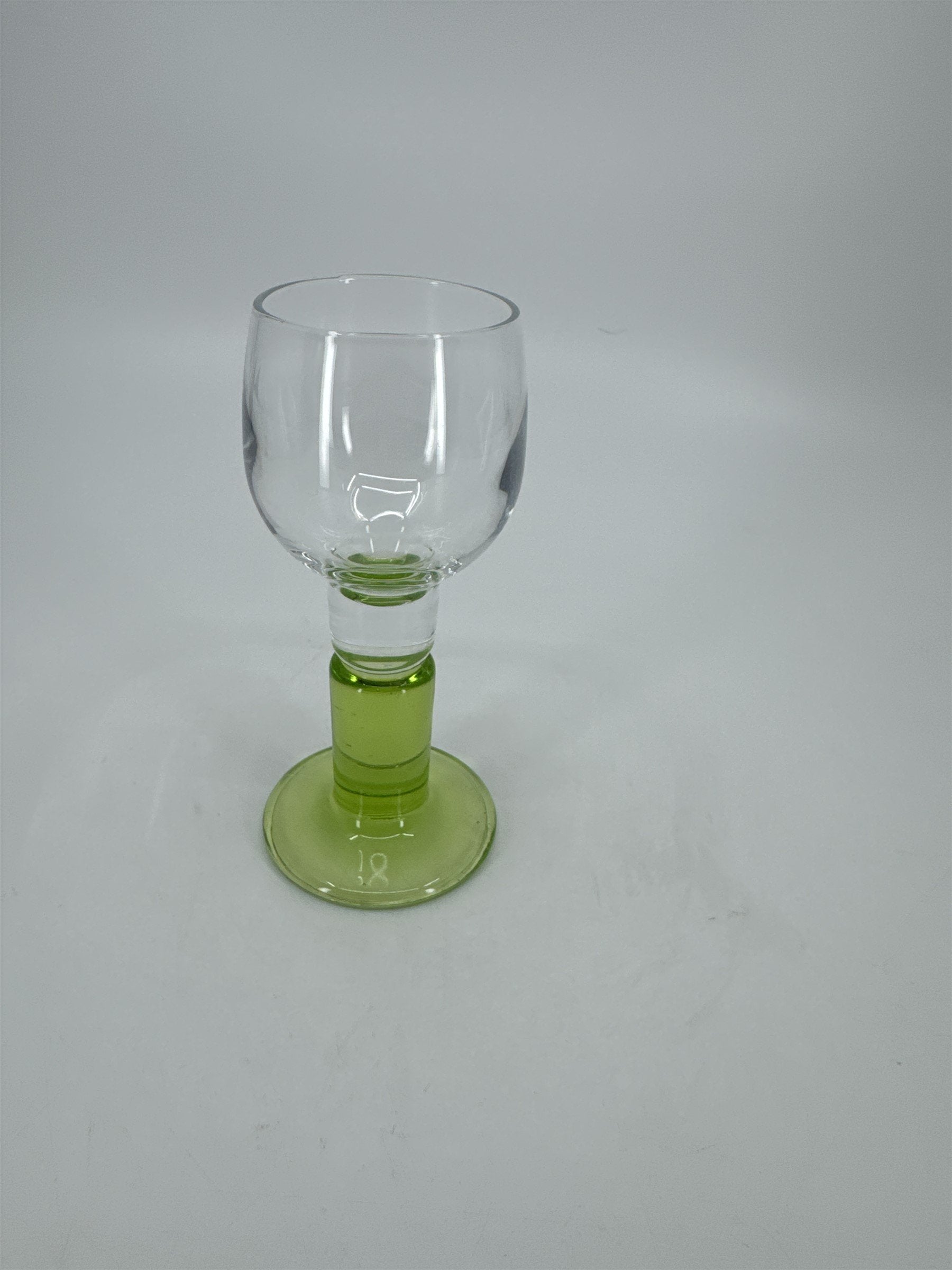 Bormioli Rocco Italy Limoncino Cordial Liqueur 2oz Green Stem Glasses Barware