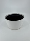 3-1/2" Tall White Ceramic Textured Planter for Small Plants Bonsai Trees
