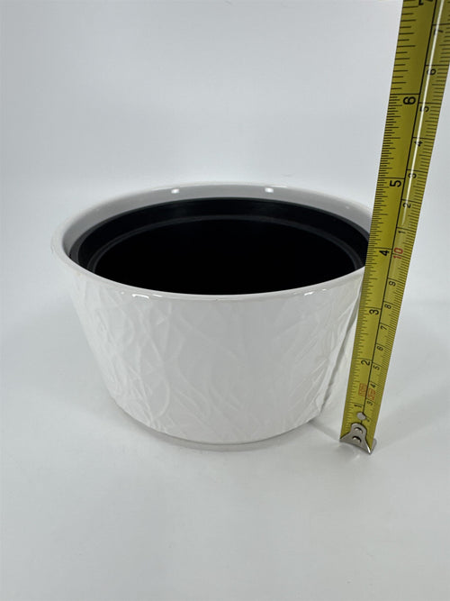 3-1/2" Tall White Ceramic Textured Planter for Small Plants Bonsai Trees
