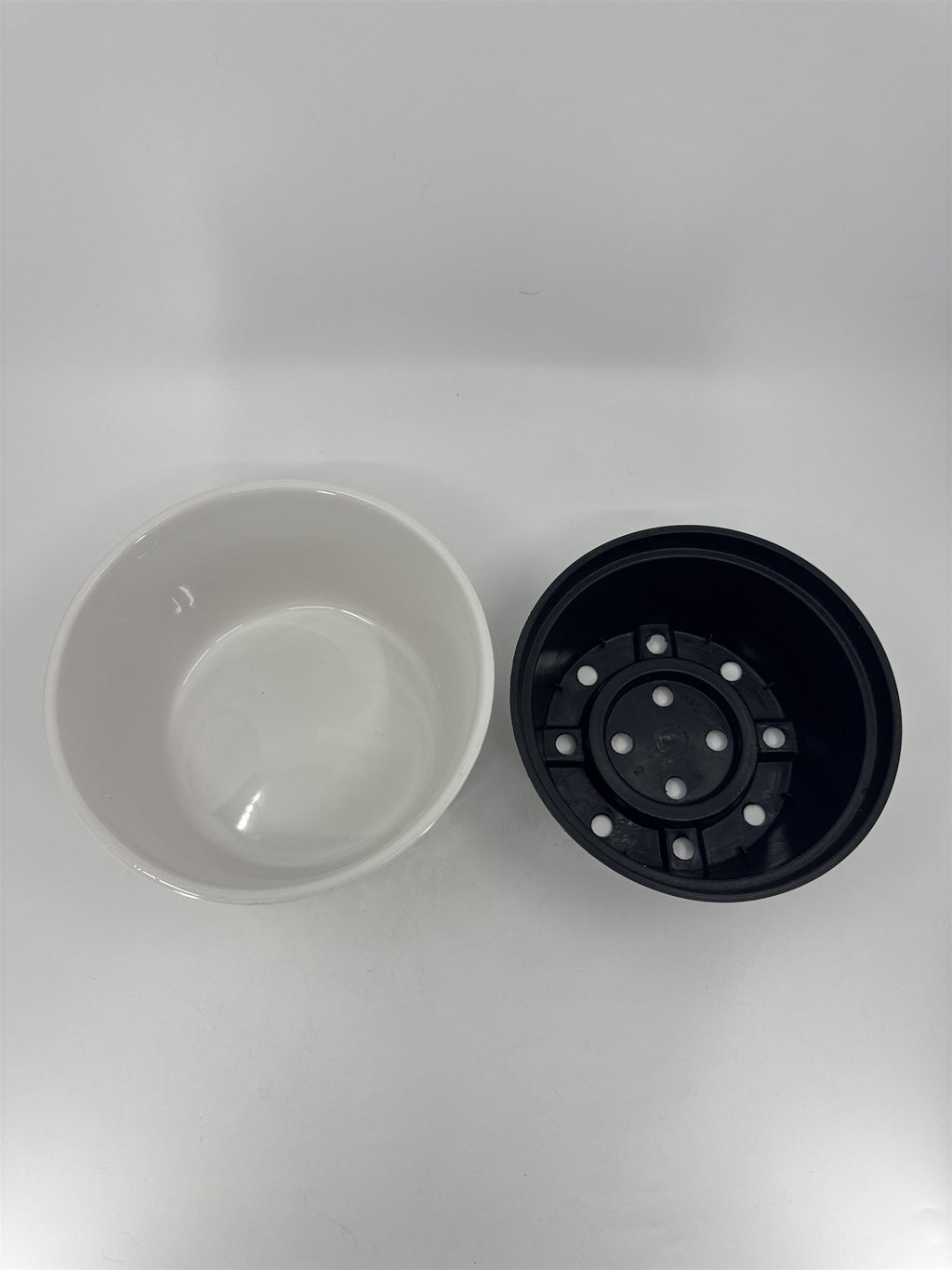 3-1/2" Tall White Ceramic Textured Planter for Small Plants Bonsai Trees