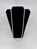 Vintage Faux White Pearl Vibrant Shining Necklace Estate Costume Jewelry