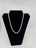 Vintage Faux White Pearl Vibrant Shining Necklace Estate Costume Jewelry
