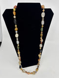 Vintage Long Natural Stone Crystal Gems Necklace