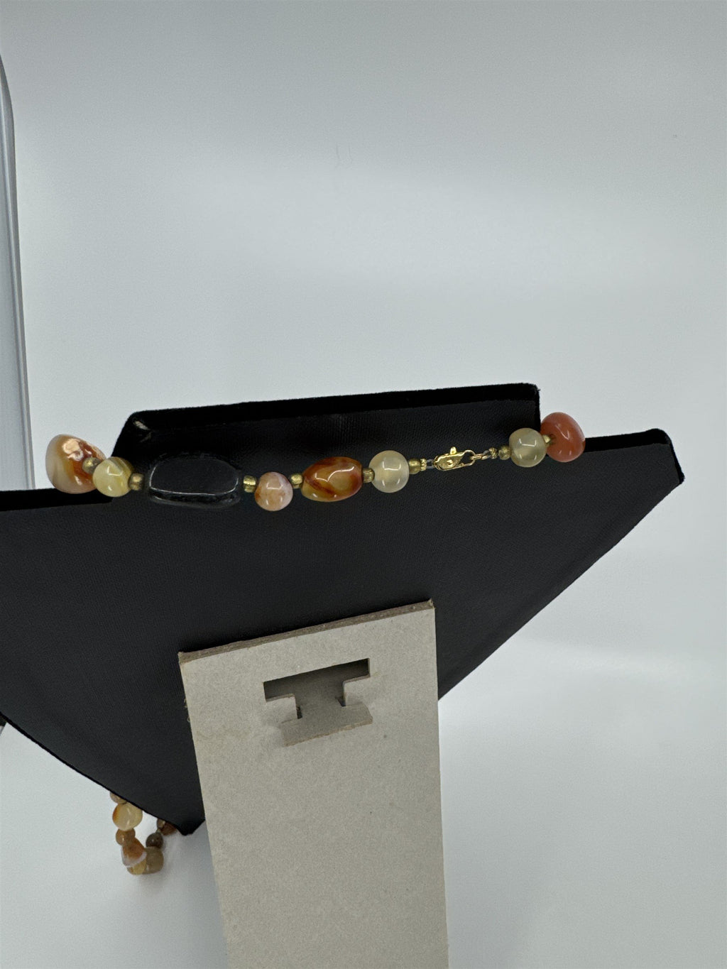 Vintage Long Natural Stone Crystal Gems Necklace