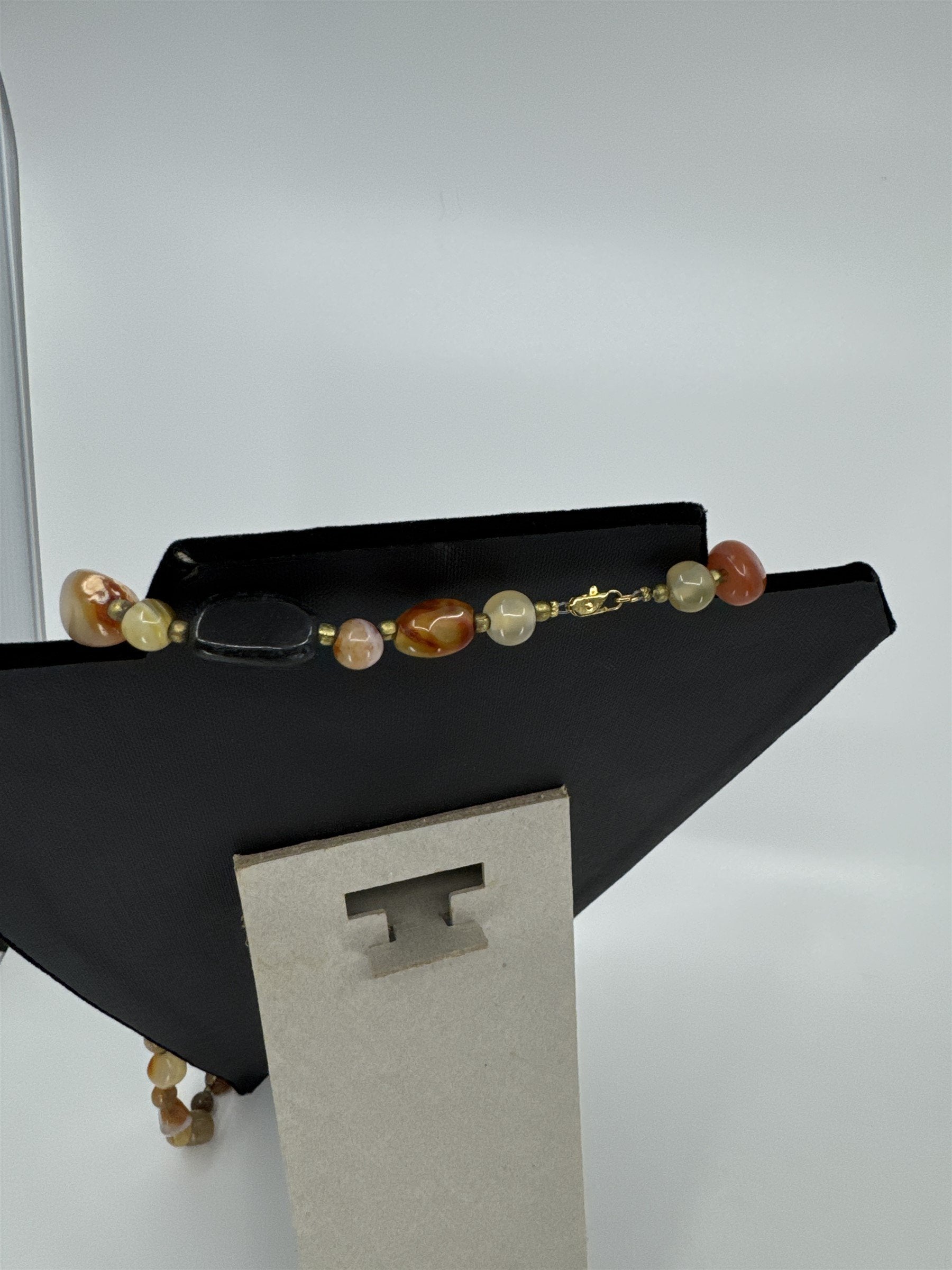 Vintage Long Natural Stone Crystal Gems Necklace