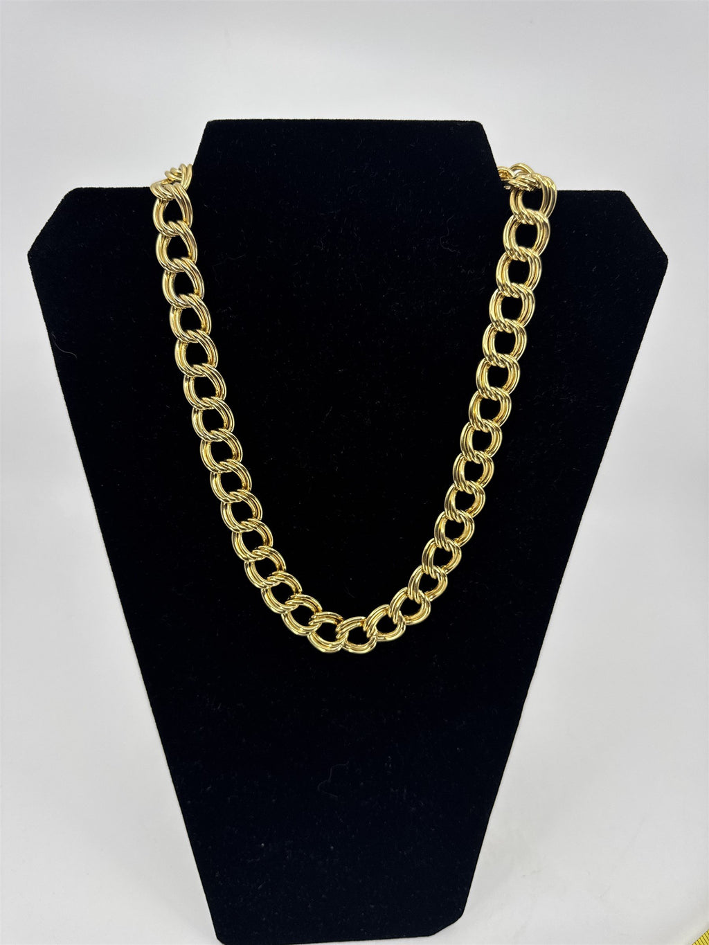 Vintage Gold-Toned Doubled-Up Rope Strand Necklace Fashion Jewelry