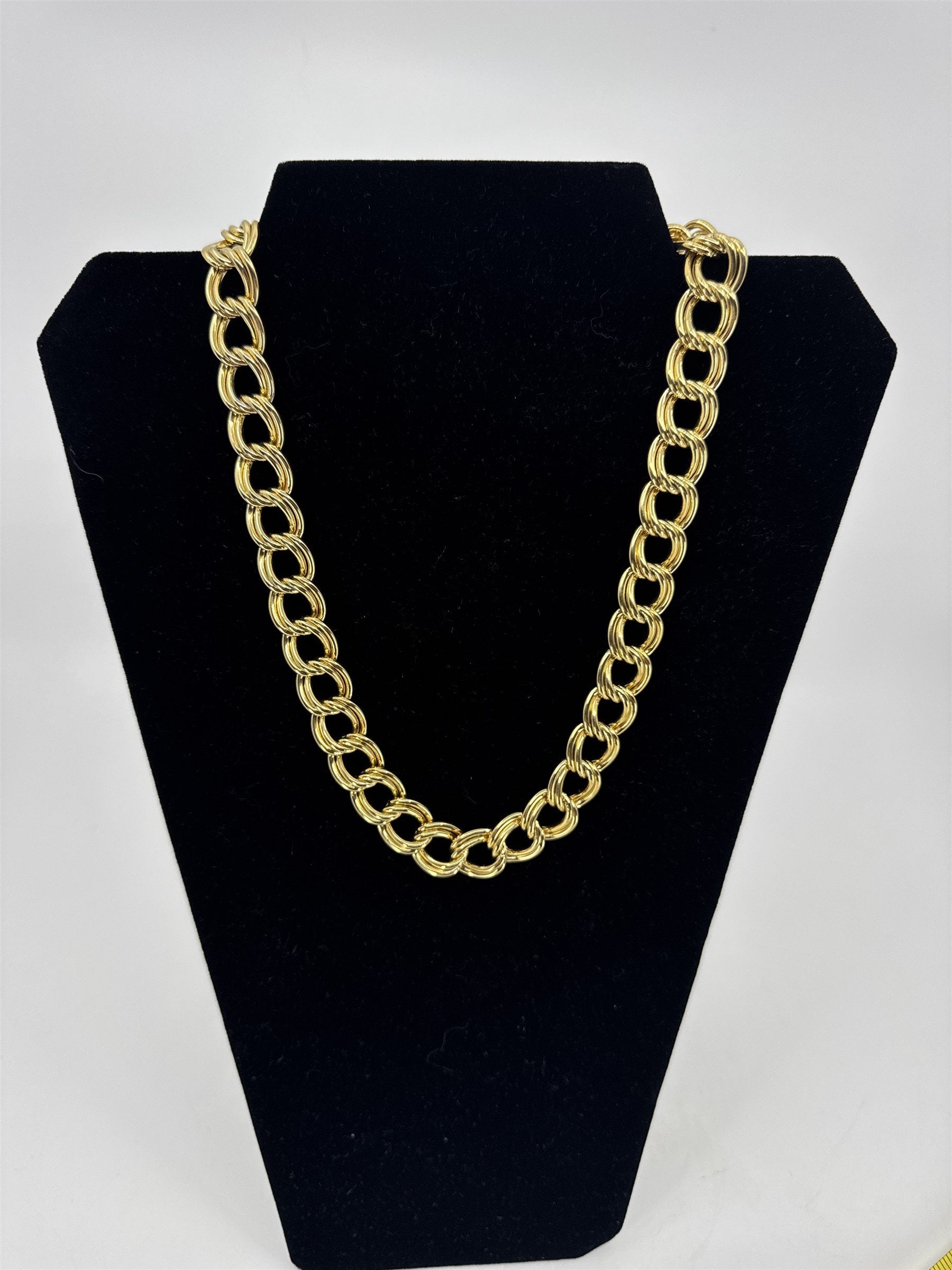 Vintage Gold-Toned Doubled-Up Rope Strand Necklace Fashion Jewelry