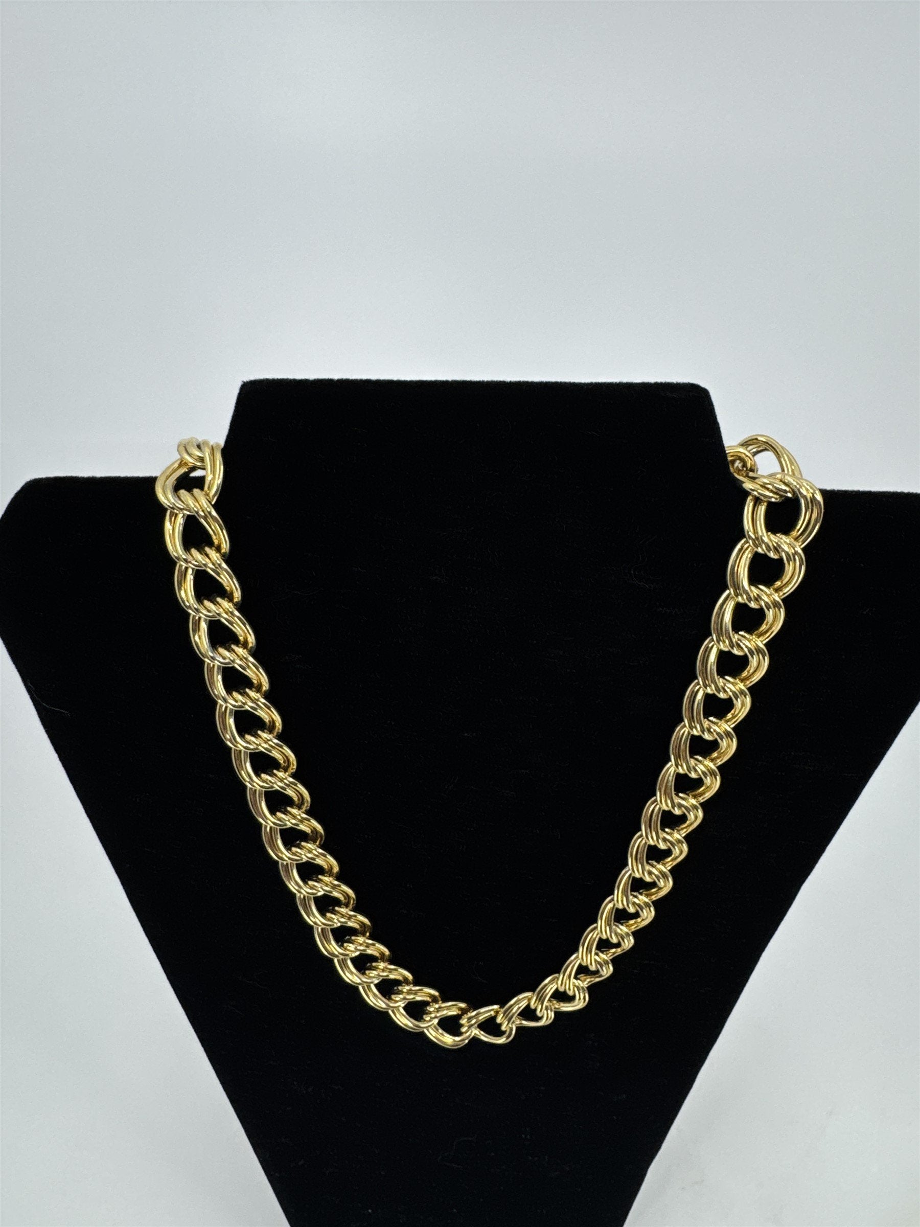 Vintage Gold-Toned Doubled-Up Rope Strand Necklace Fashion Jewelry