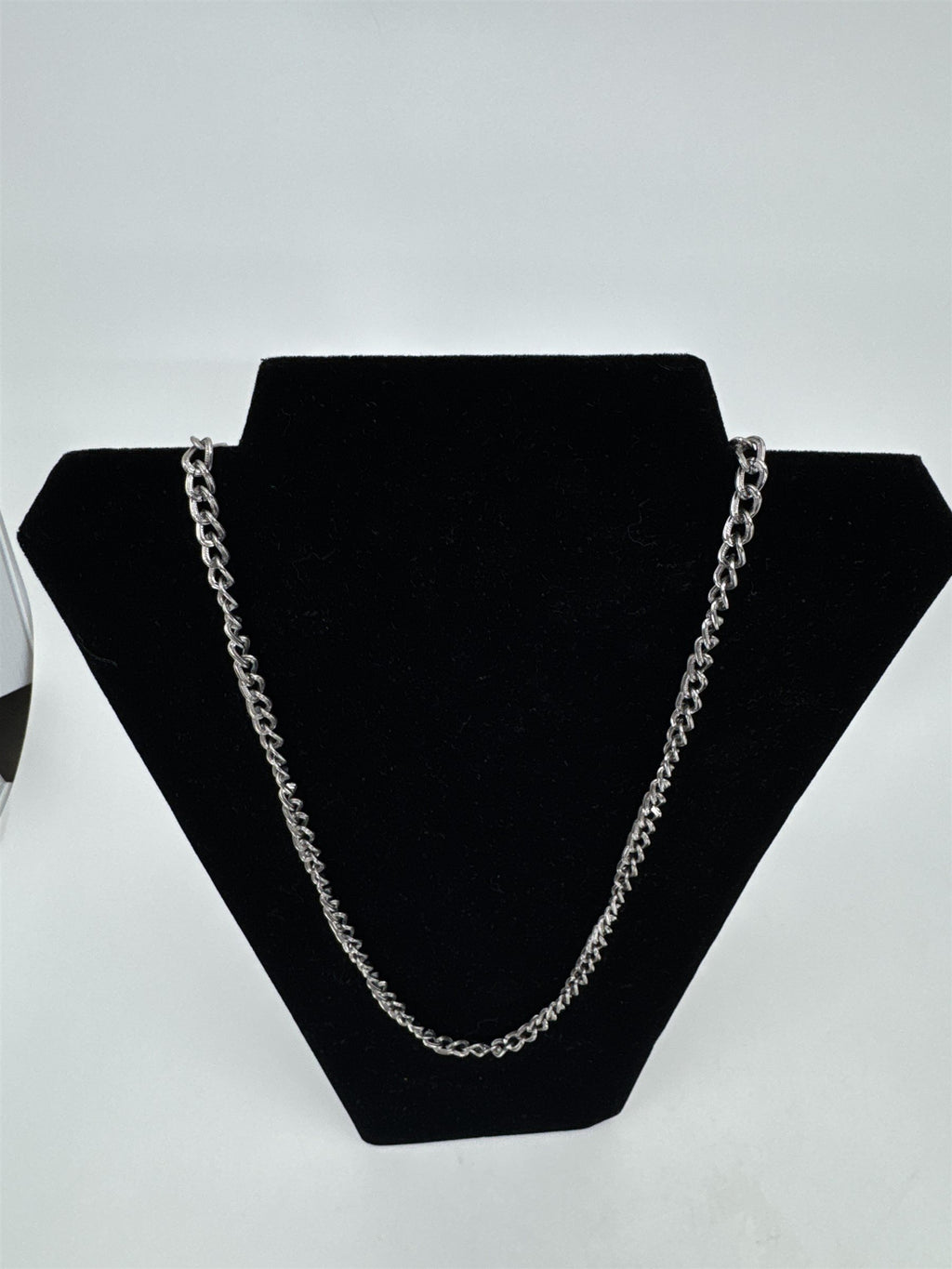 Vintage Grey Gray Metal Necklace Textured Dark Chain Necklace