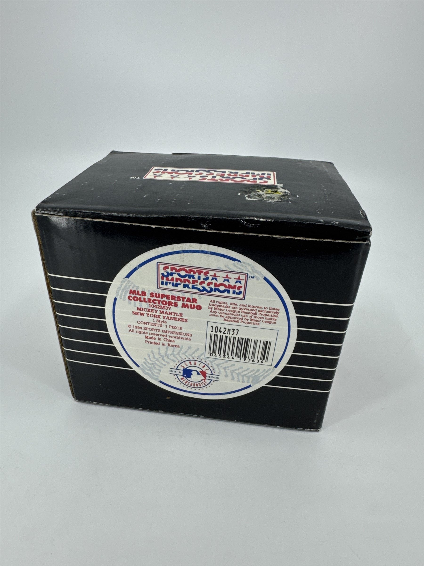 Vintage Mickey Mantle MLB Team Collectors Mug In The 60s With Box 1994 NOS