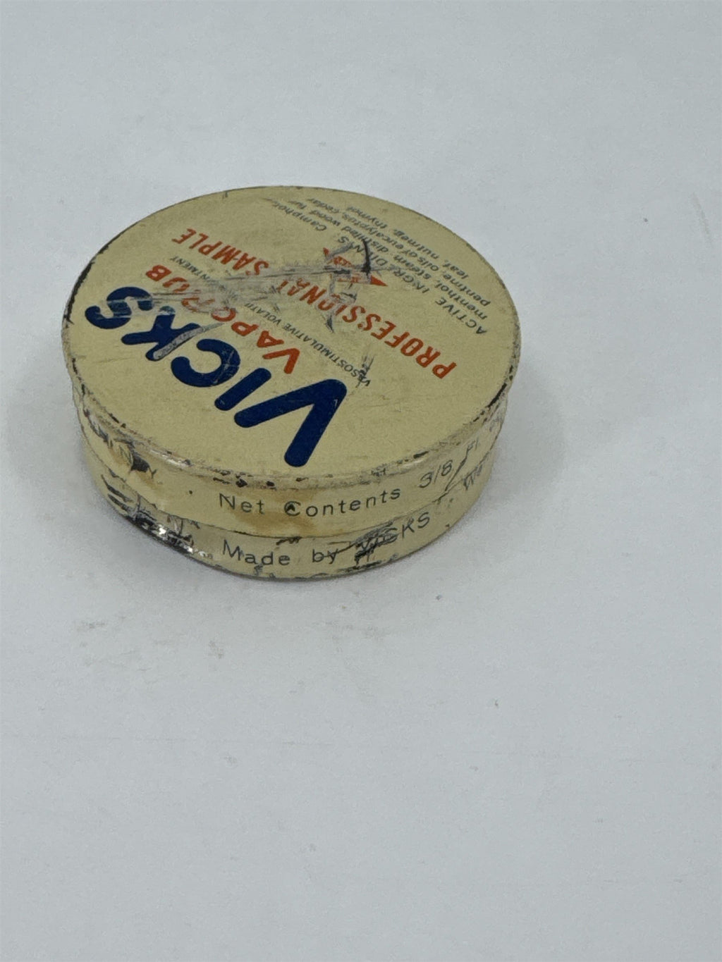 Vintage VICKS VapoRub Professional Sample Salve Tin VICK CHEMICAL COMPANY Tin
