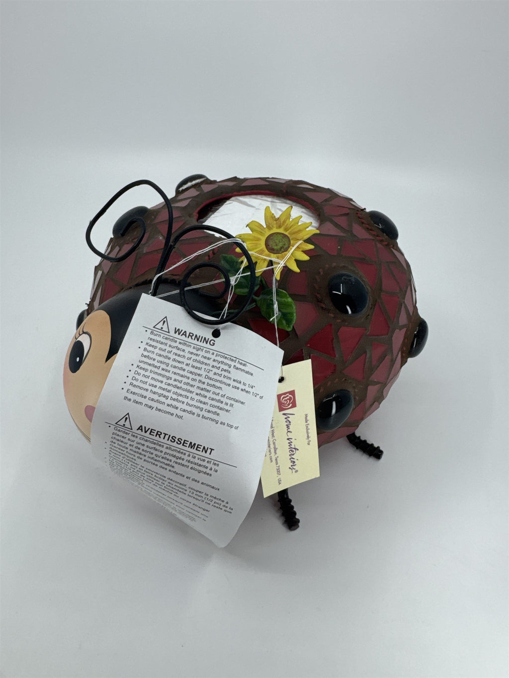 Home Interiors Mosaic Ladybug Tealight Candle Holder 69022 NIB NOS