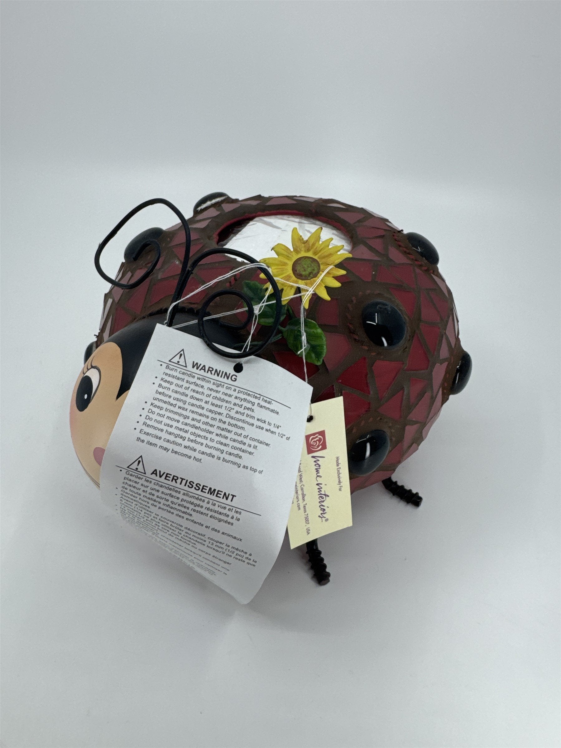 Home Interiors Mosaic Ladybug Tealight Candle Holder 69022 NIB NOS