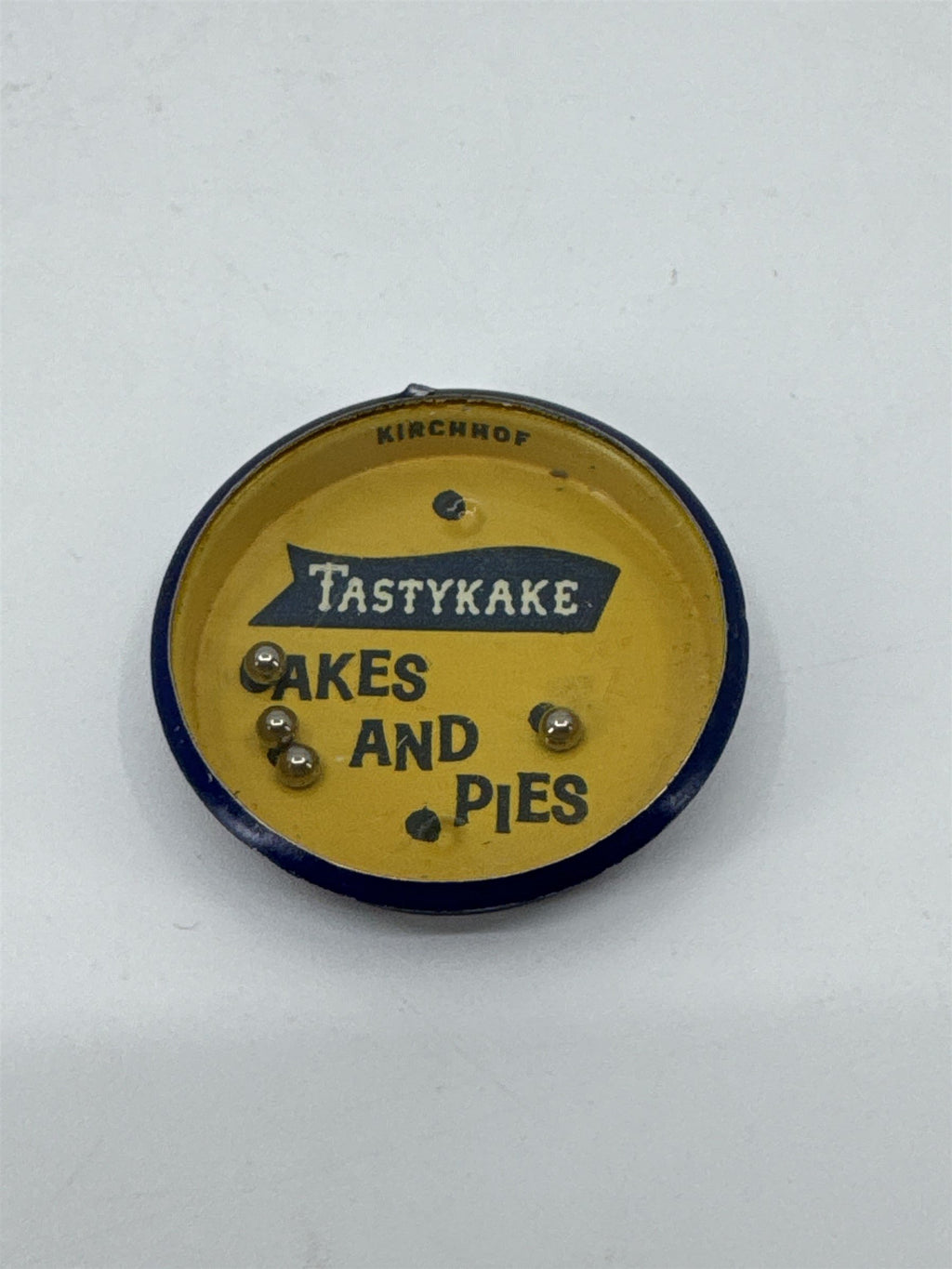 Vintage Kirchhof Life of the Party Tastykake Tin Toy Game Yellow and Blue