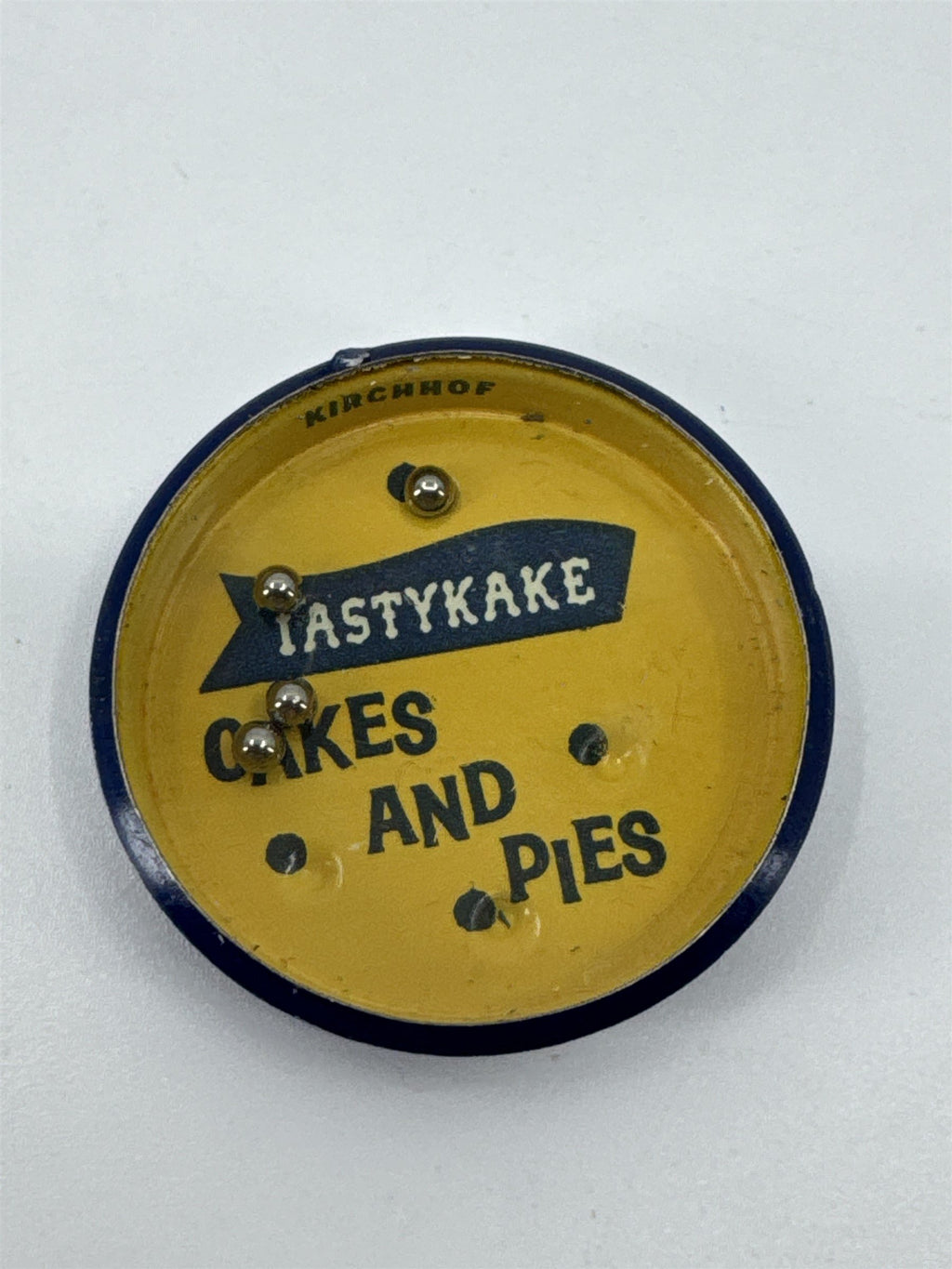 Vintage Kirchhof Life of the Party Tastykake Tin Toy Game Yellow and Blue