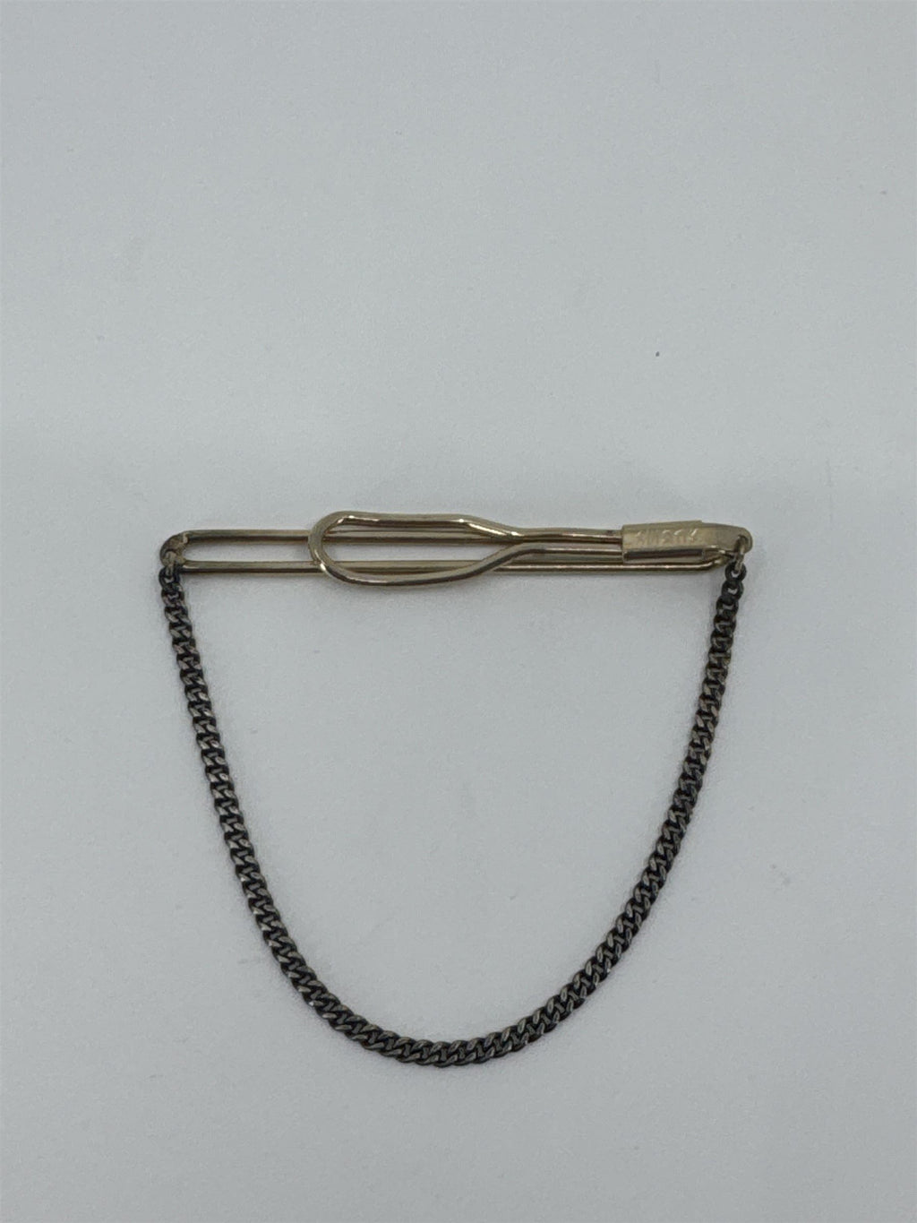 Vintage SWANK Gold Tone Tie Bar Clip Swag Chain