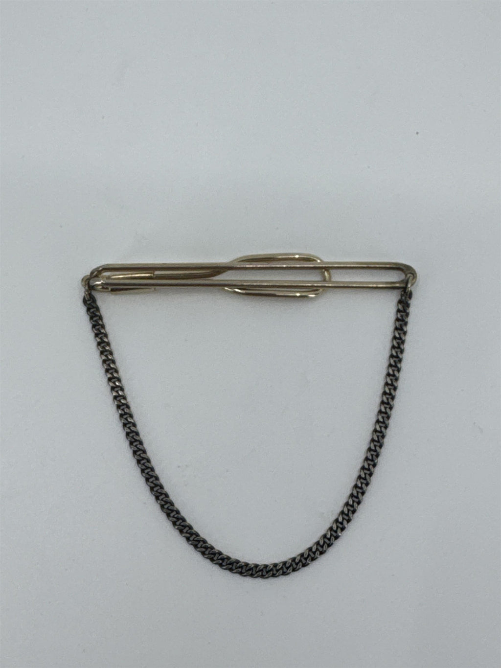 Vintage SWANK Gold Tone Tie Bar Clip Swag Chain