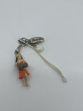 Vintage Hawaiian Girl with Jug Sand-Dollar Novelty Souvenir Keychain Keepsake